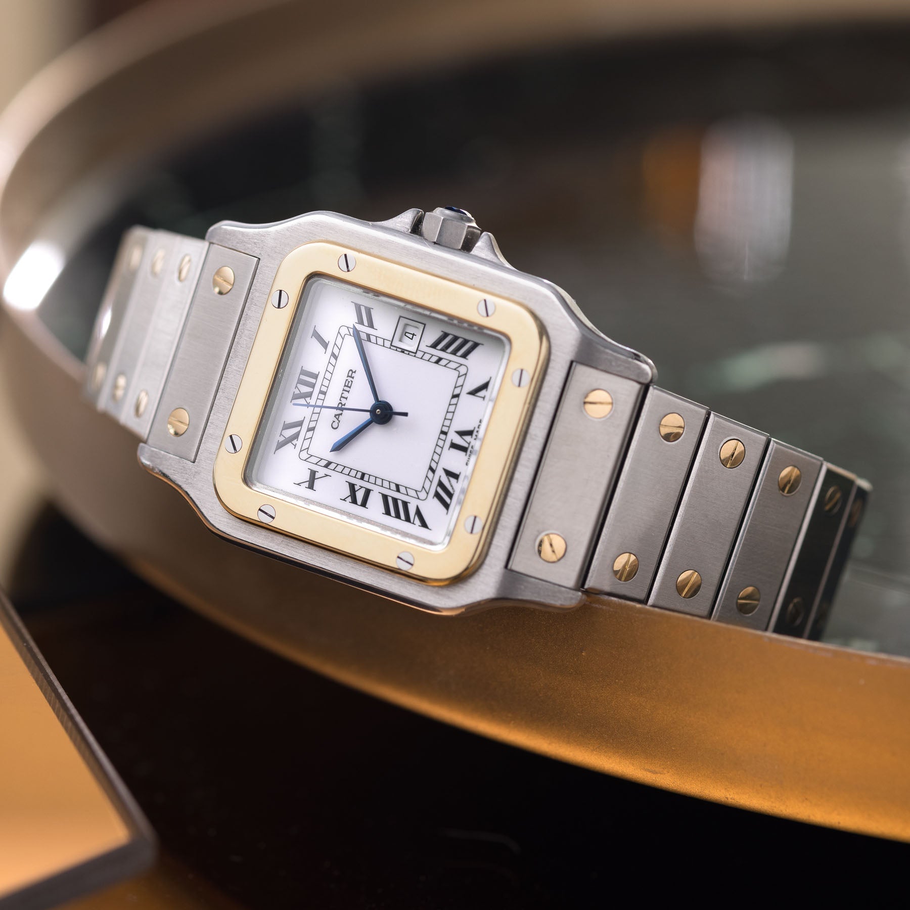 Cartier Santos 1172 Automatic Steel and Gold Porcelain Dial