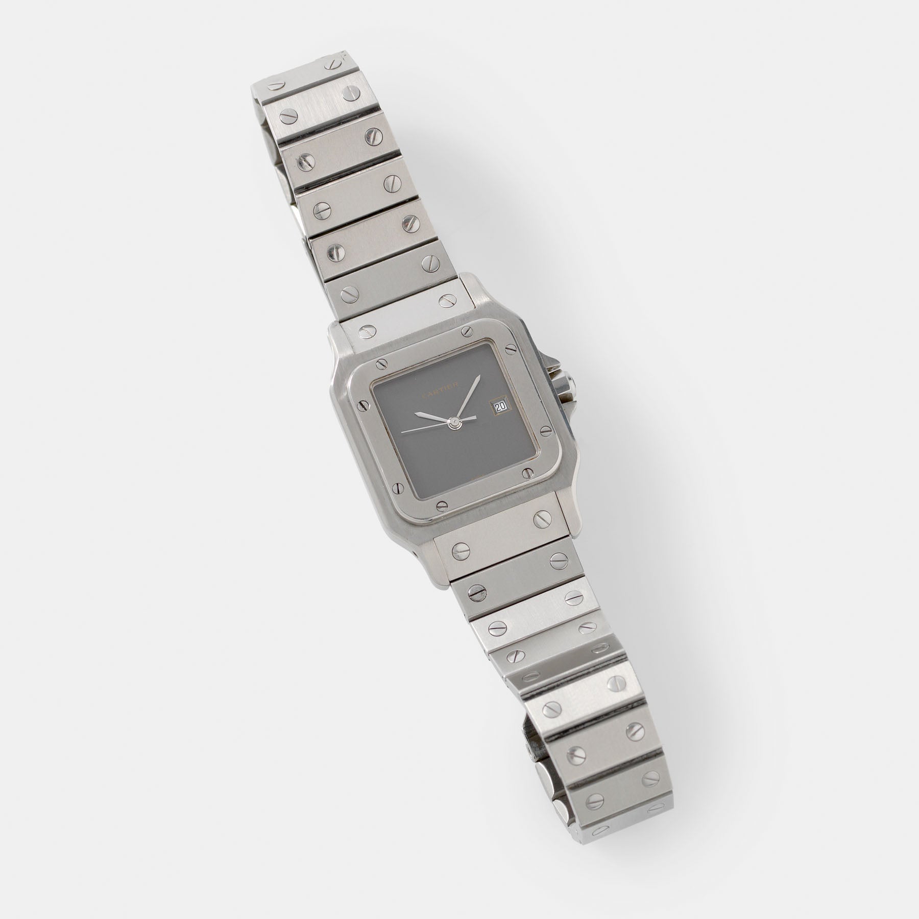 Cartier Santos 2960 Steel with Grey Dial Full Set – The Rarest Santos