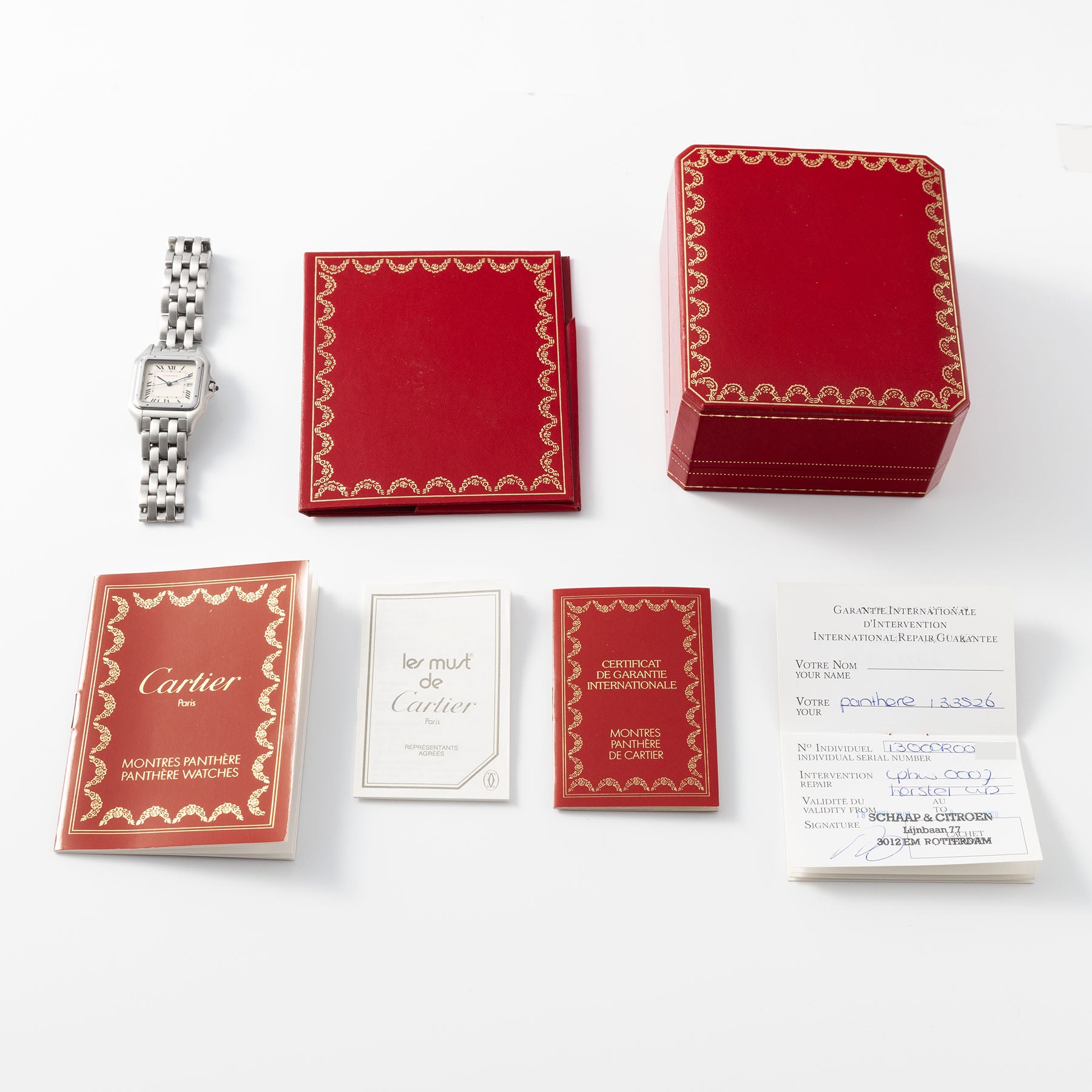 Cartier Panthere Steel Case Cream Dial Box and Papers