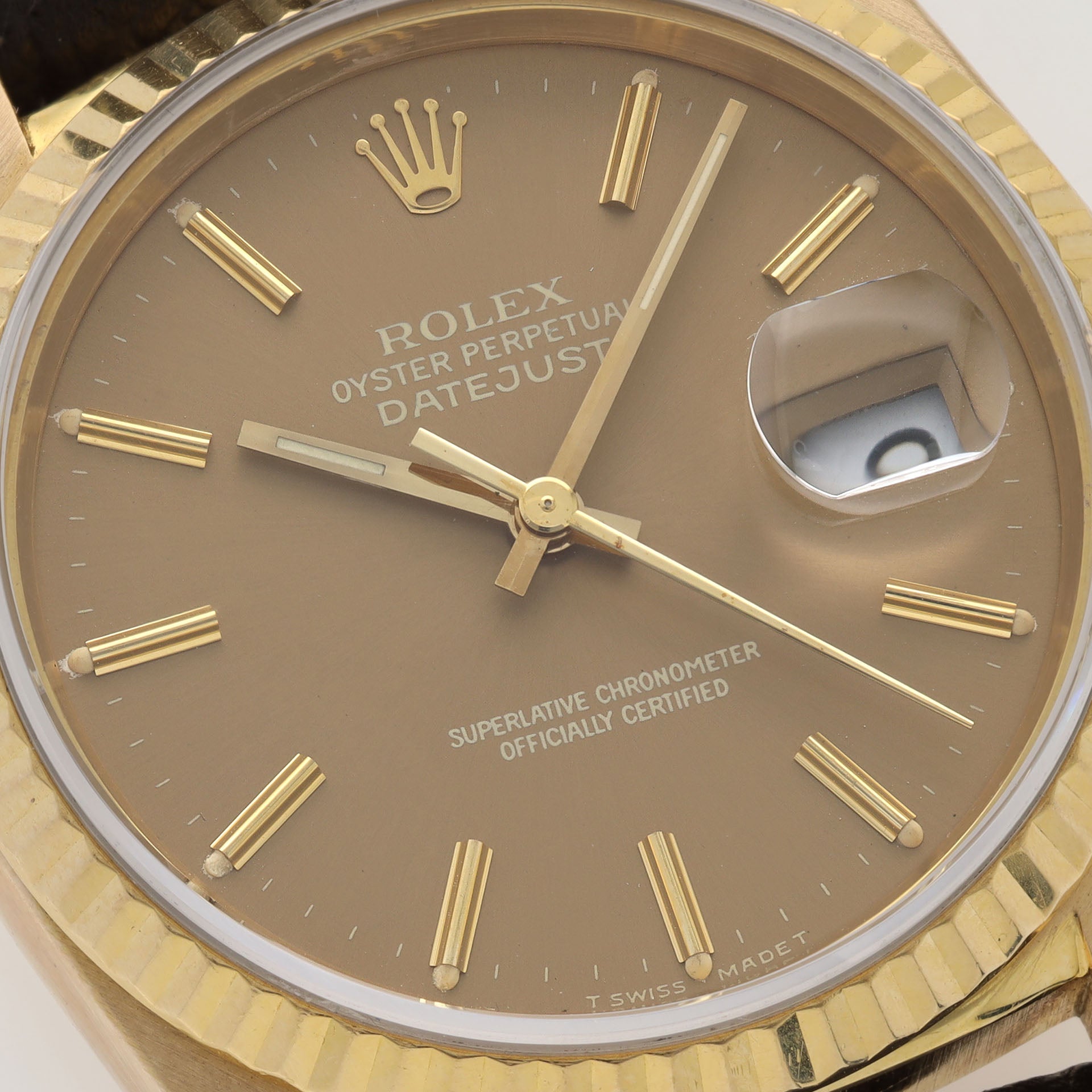 Rolex Datejust 16018 Yellow Gold Cappuccino Dial