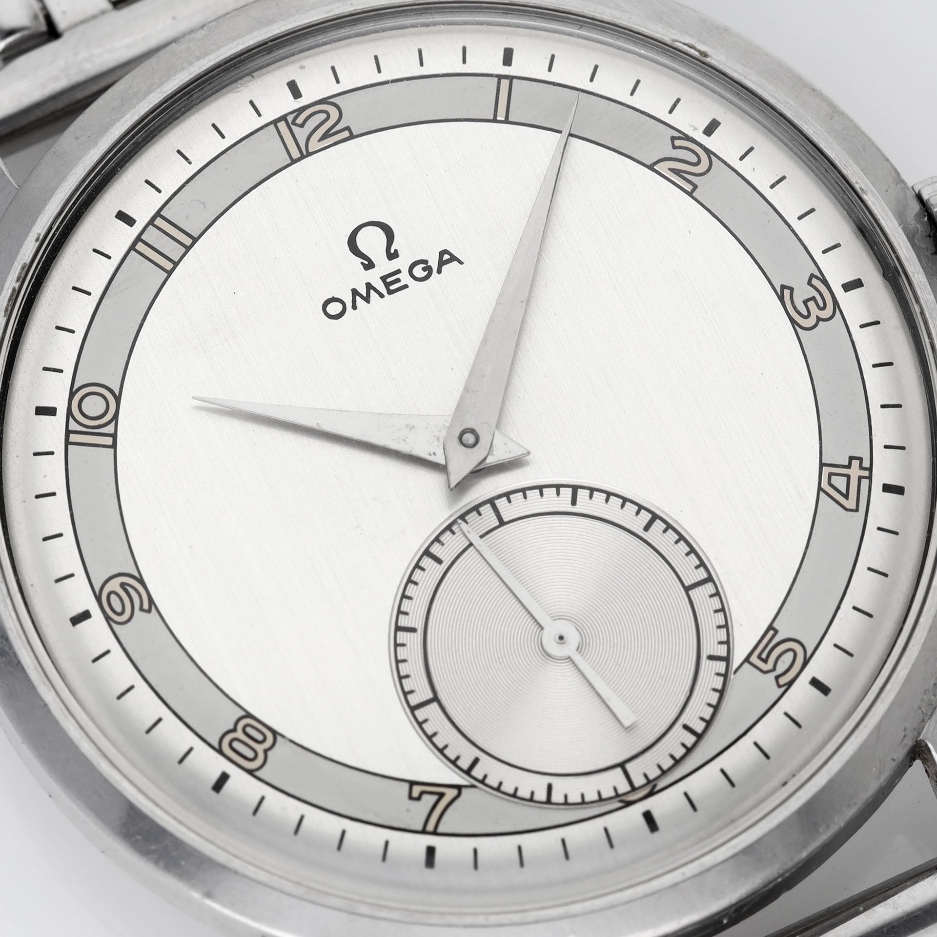 Omega 2272 2 Oversize Steel Dress Watch Two Tone Dial
