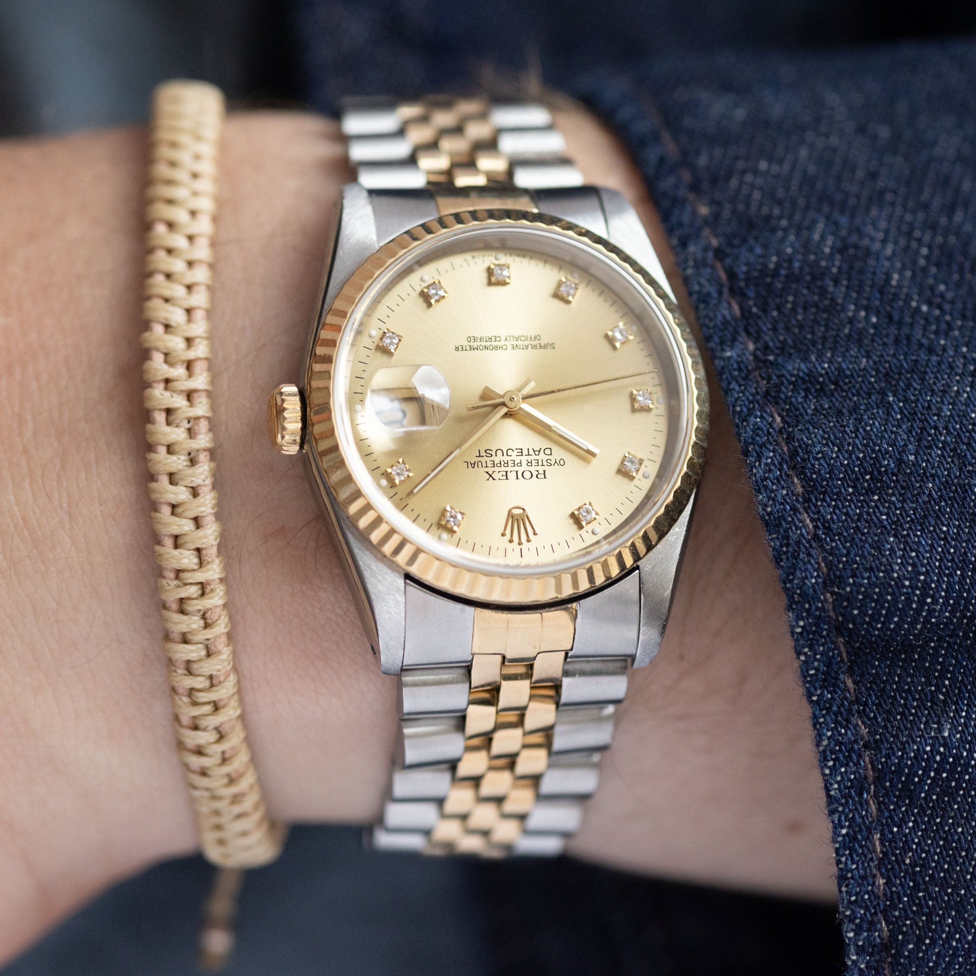 Rolex Datejust 16233 Champagne Diamond Dial