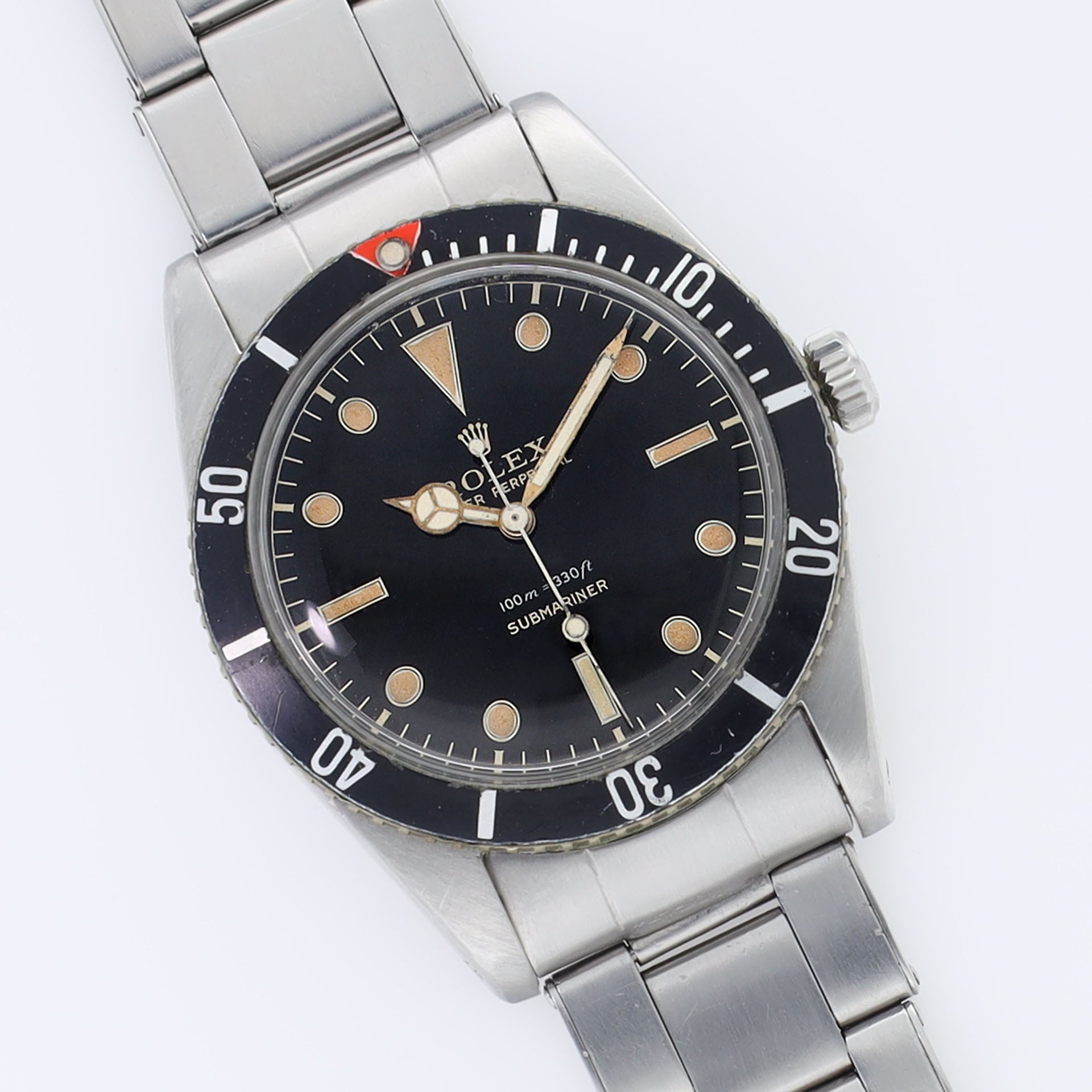 Rolex Submariner 6536-1 Gilt Dial Red Triangle Bezel Insert