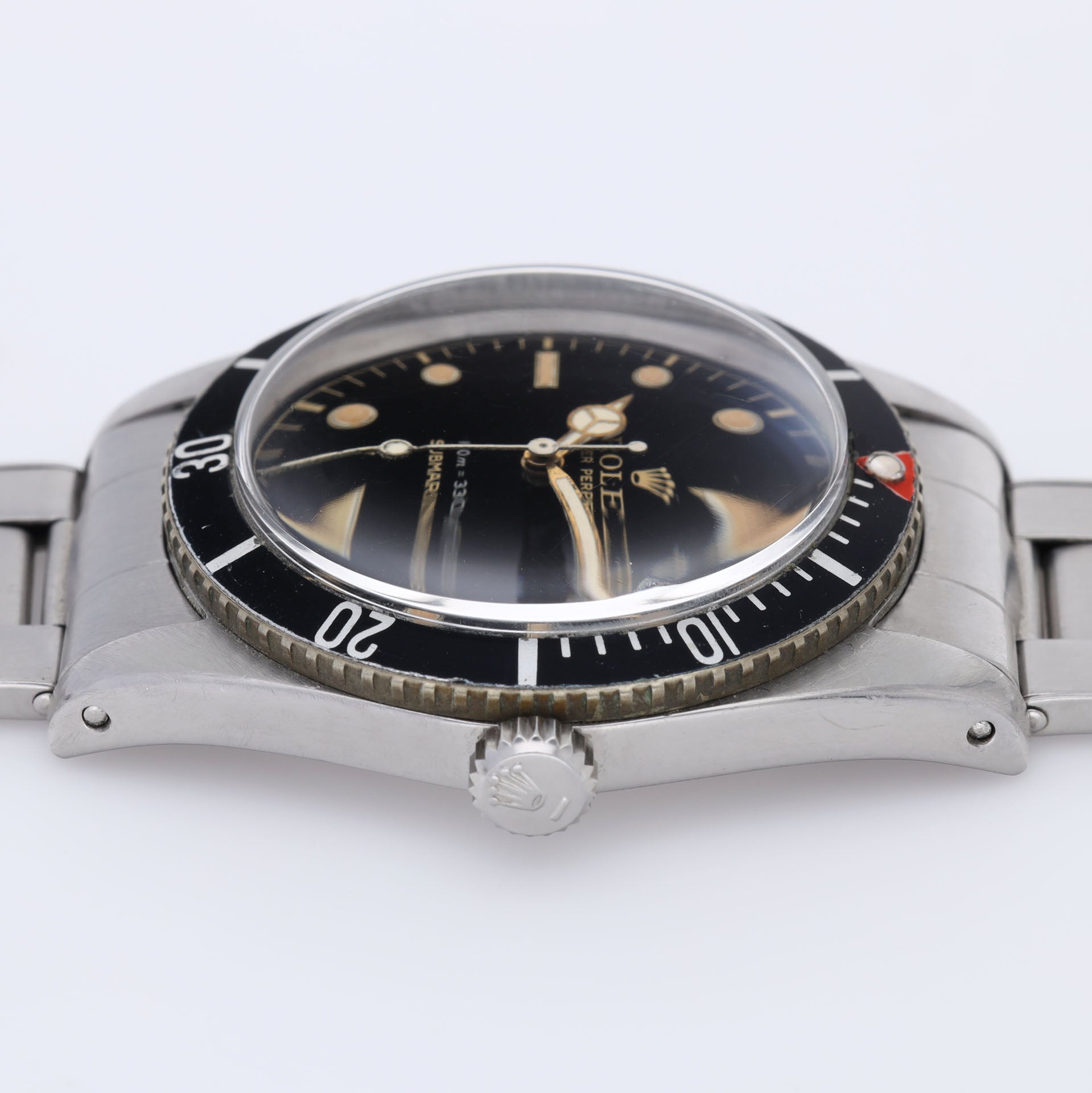 Rolex Submariner 6536-1 Gilt Dial Red Triangle Bezel Insert