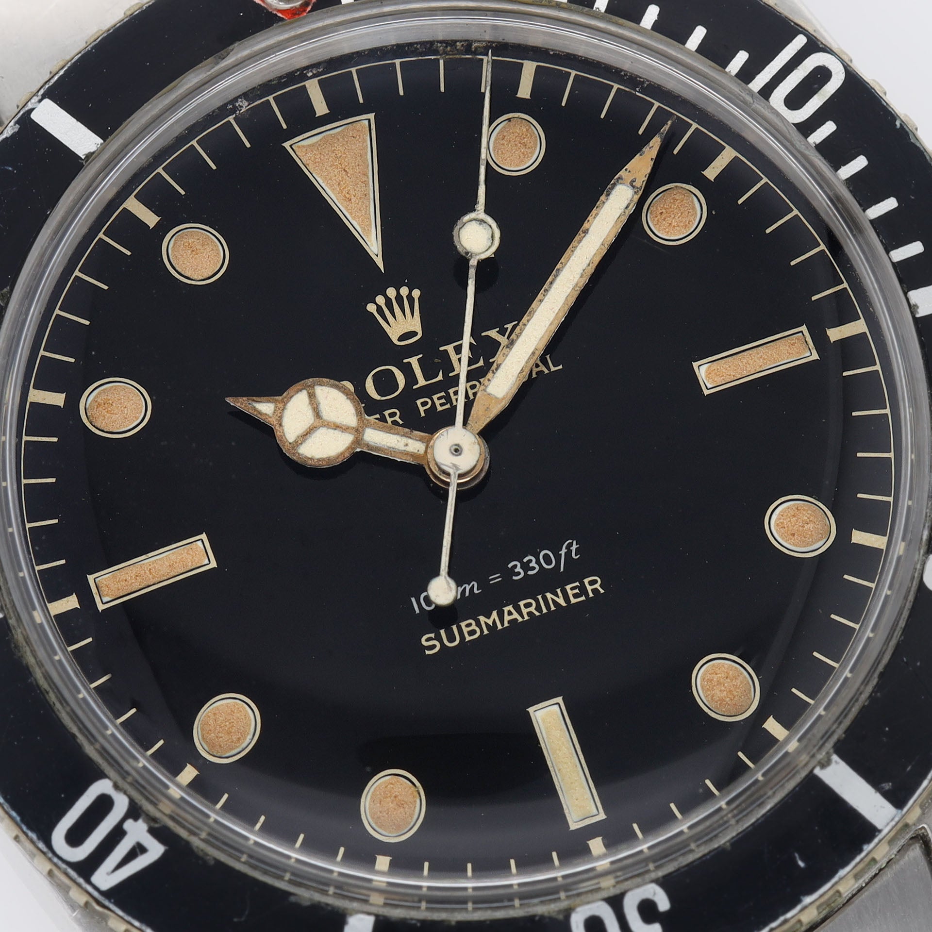 Rolex Submariner 6536-1 Gilt Dial Red Triangle Bezel Insert