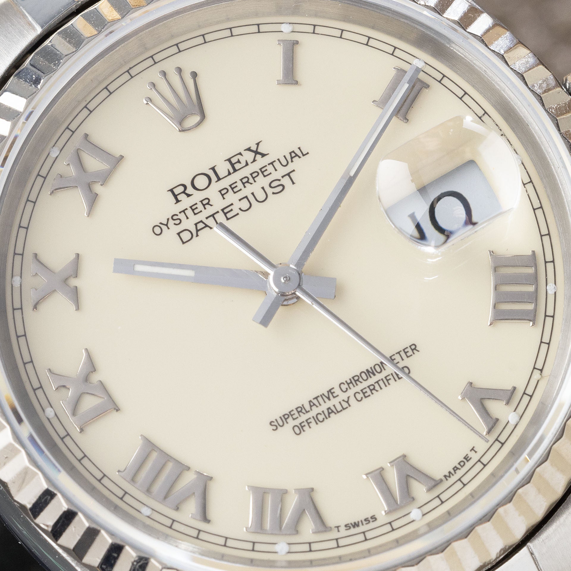 Rolex Datejust 16234 Cream Porcelain Dial Applied Roman Hours