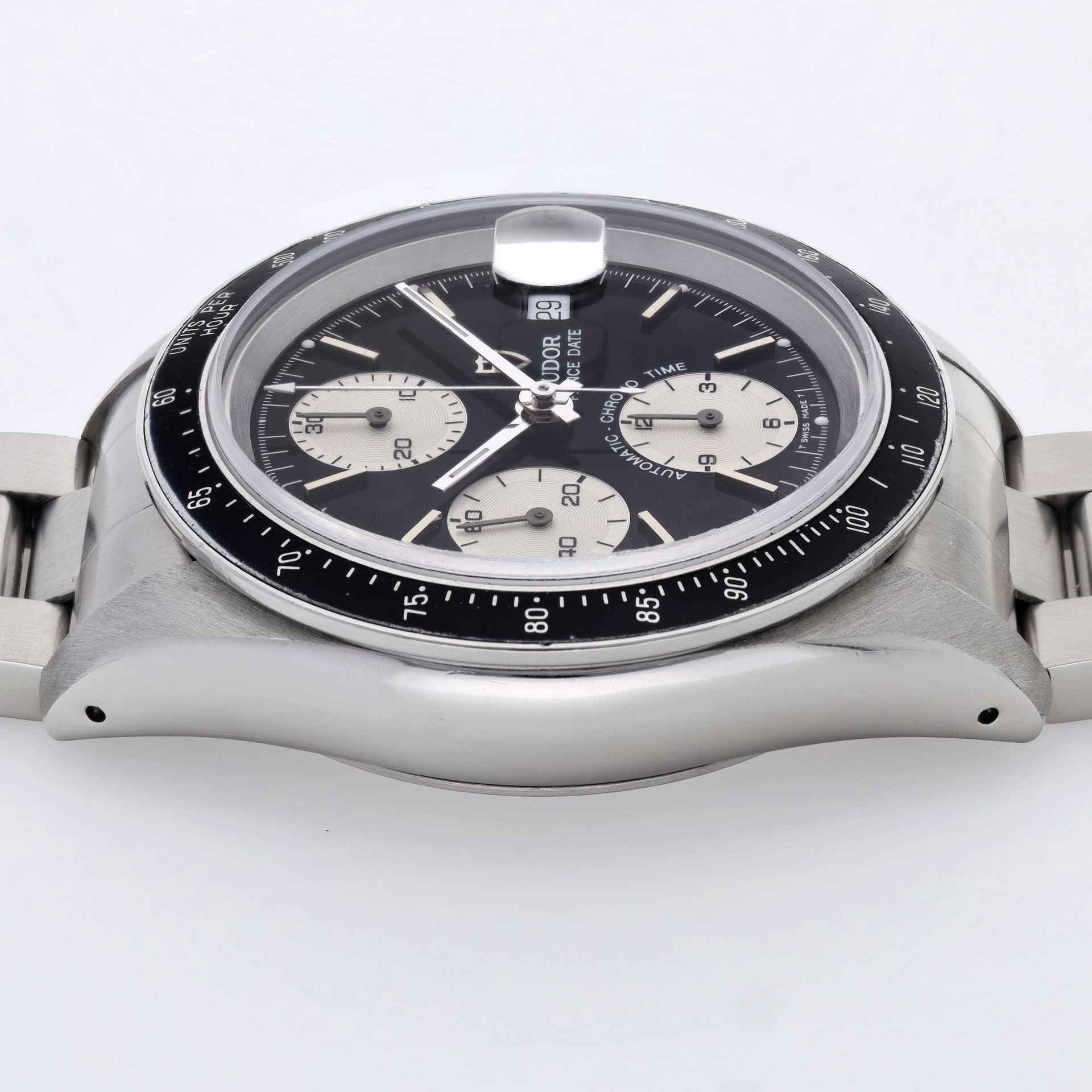 Tudor Prince Date Chronograph 79260 Small Block Black Dial