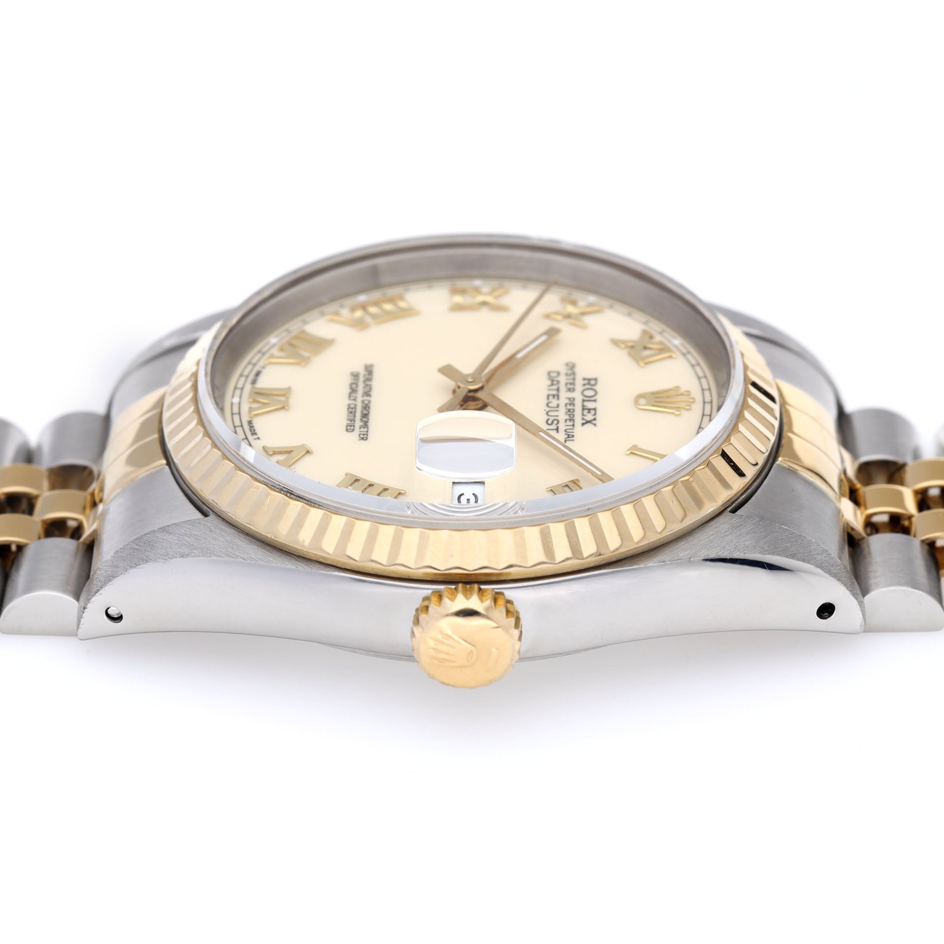 Rolex Datejust Cream dial steel gold ref 16233