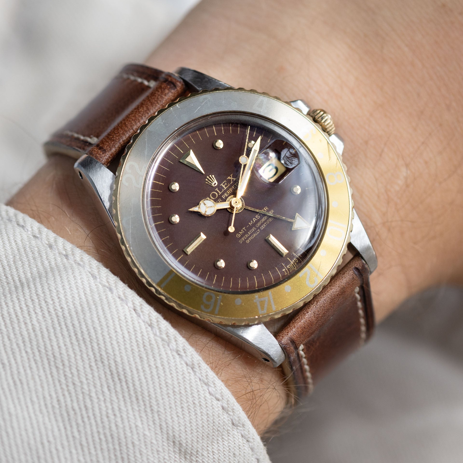 Rolex GMT-Master Matte Brown Nipple Dial Root Beer ref 1675 