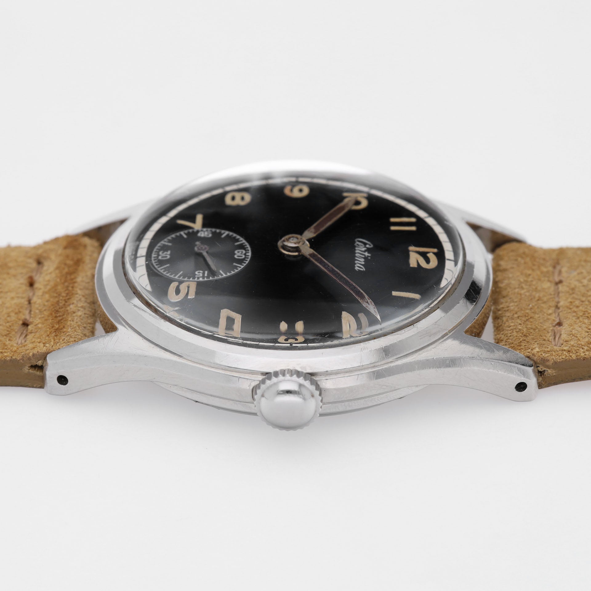 Certina 8721.1 Dress Watch in Steel Glossy Black Dial