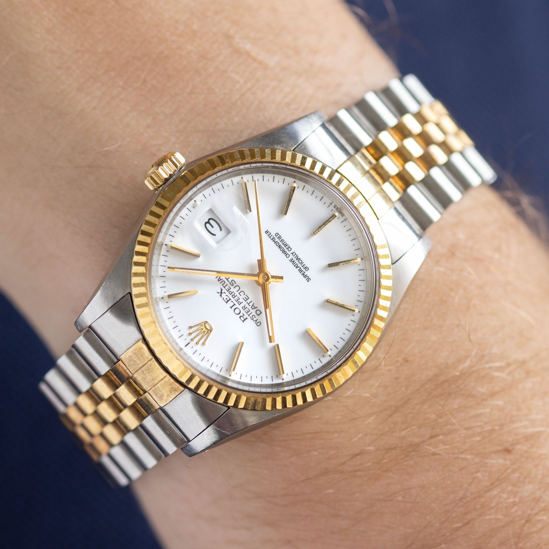 Rolex Datejust 16013 Steel and Gold with Porcelain Dial