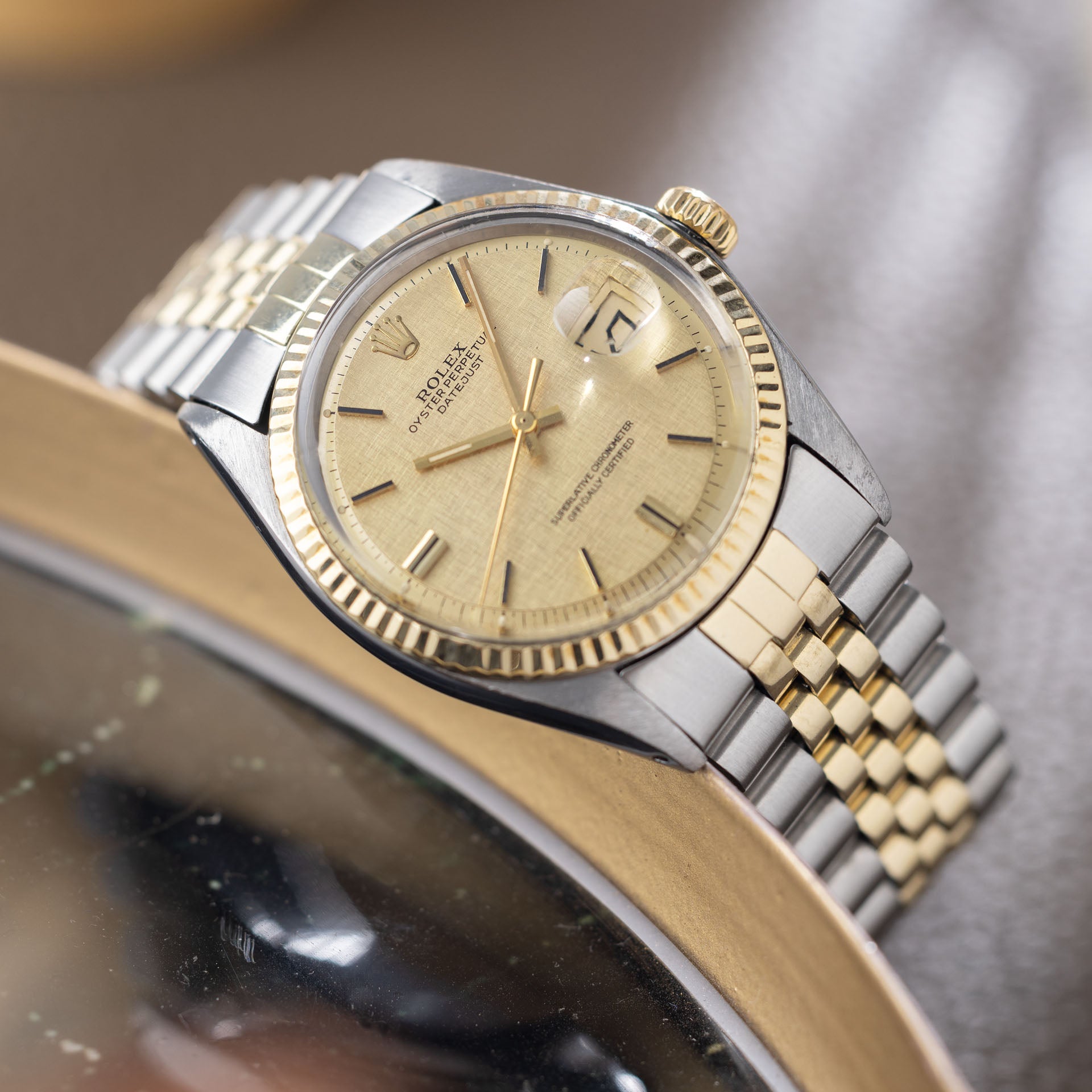 Rolex Datejust 1601 Steel and Gold Linen Dial