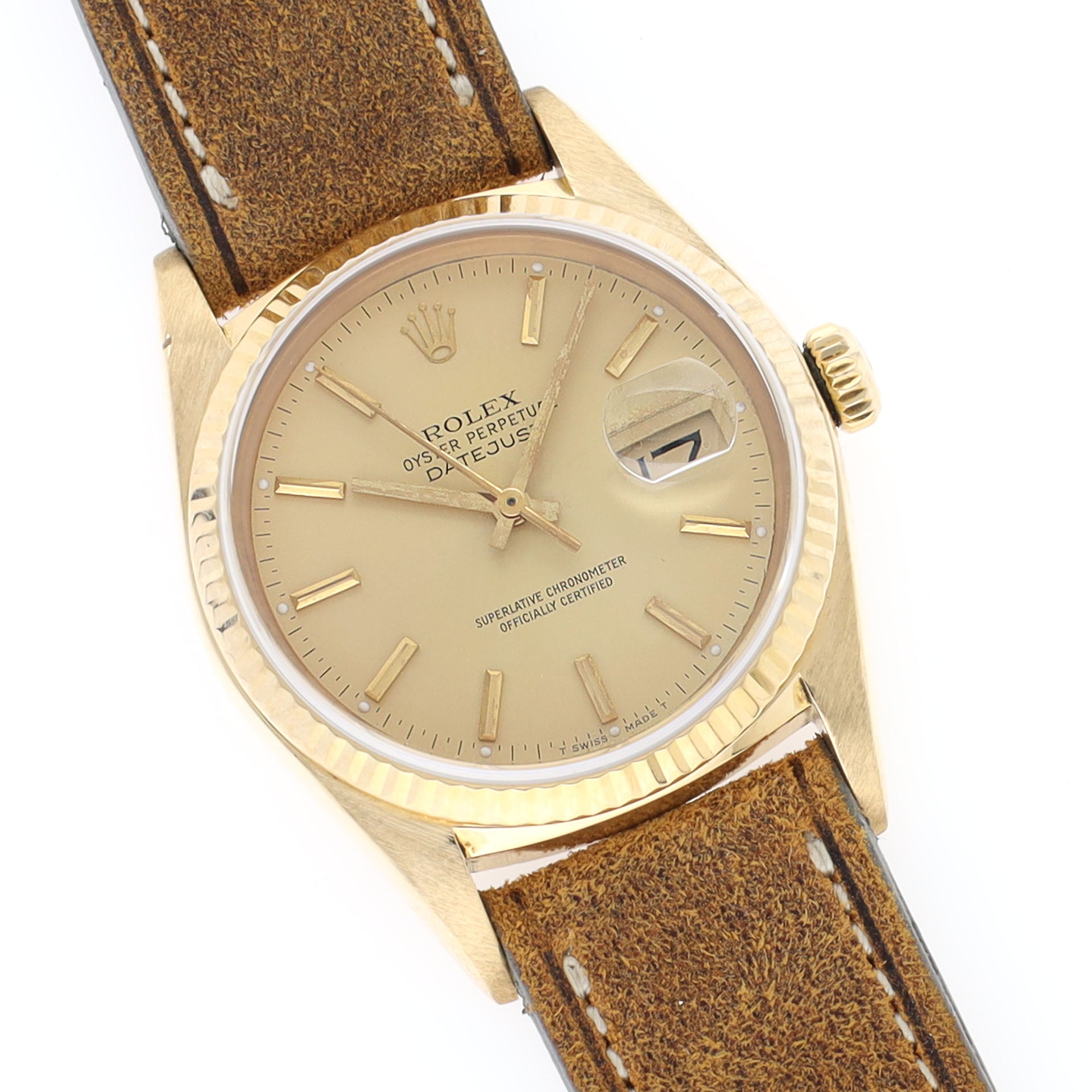 Rolex Datejust 16018 Yellow Gold Champagne Dial W1903