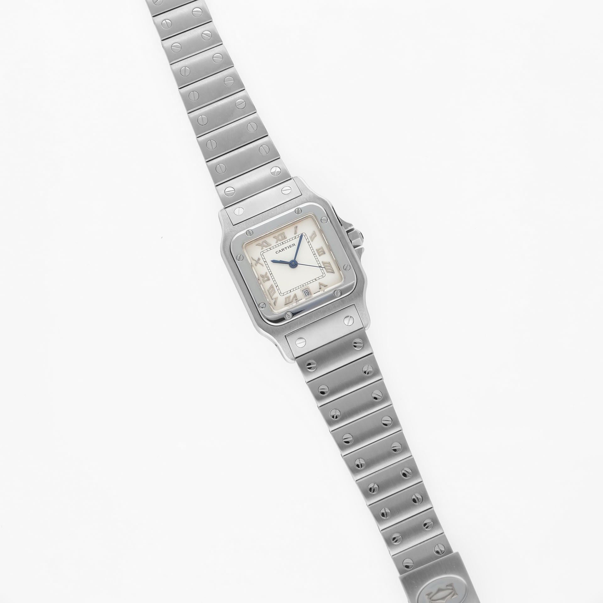 Cartier Santos 16400 Steel Case with Cream Matte Dial