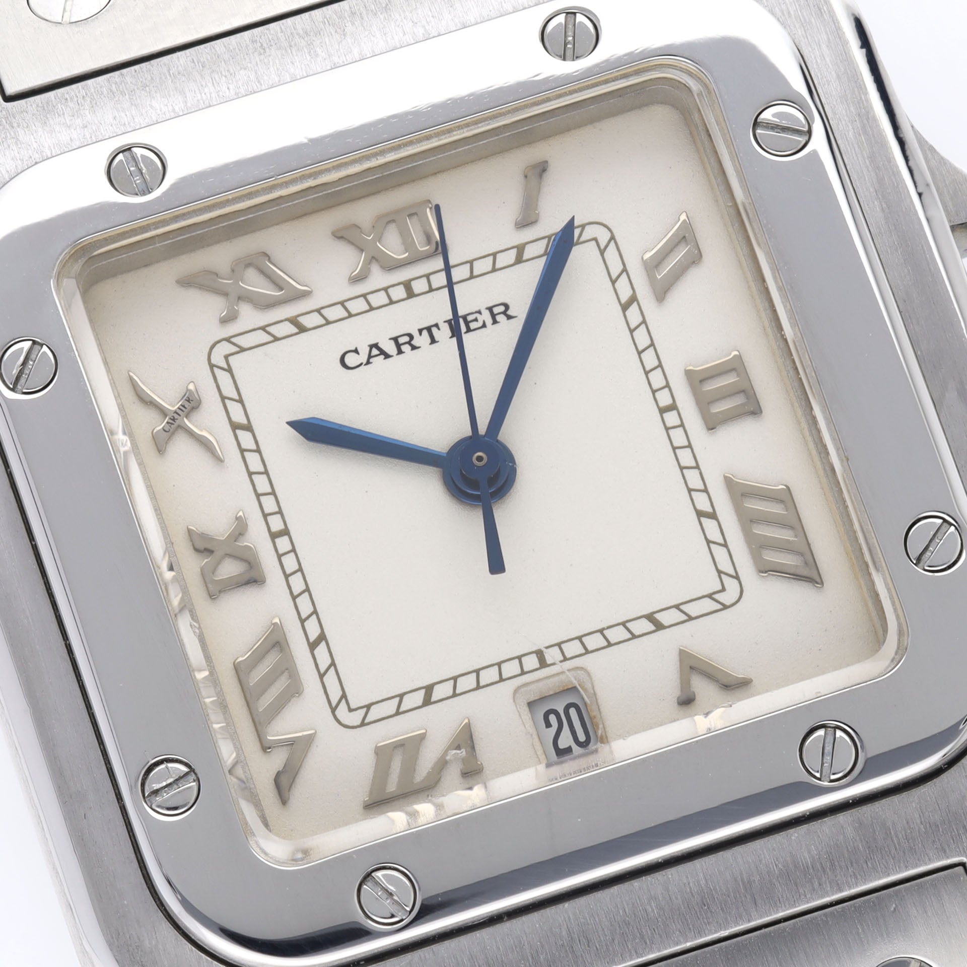 Cartier Santos 16400 Steel Case with Cream Matte Dial