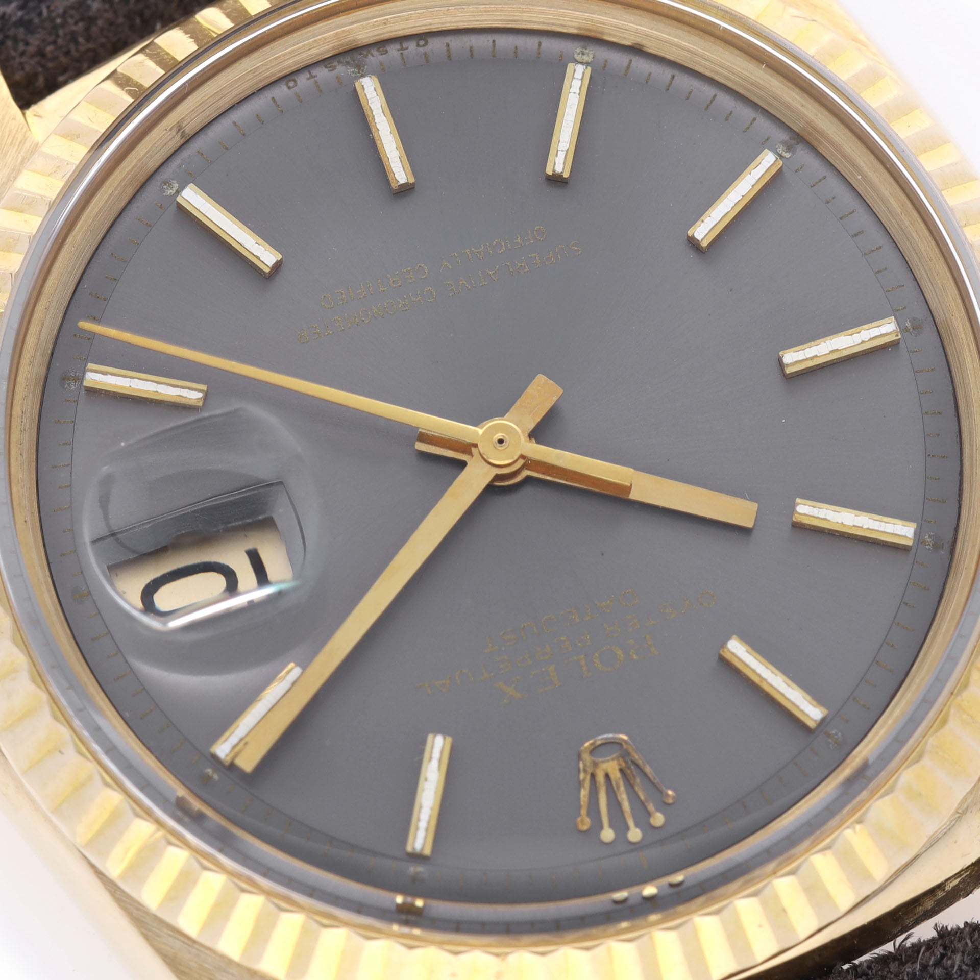 Rolex Datejust 1601 Yellow Gold with Grey Soleil Sigma Dial