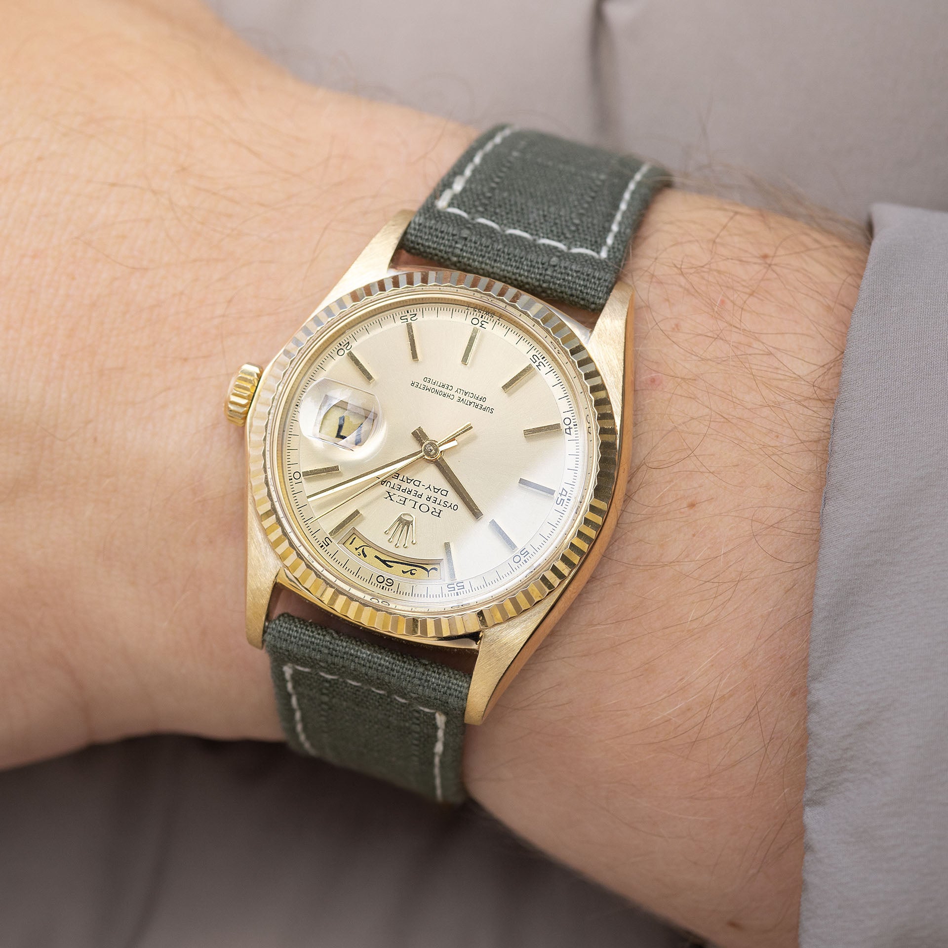 Rolex Day-Date 1803 Yellow Gold Cream Dial Arabic Day and Date