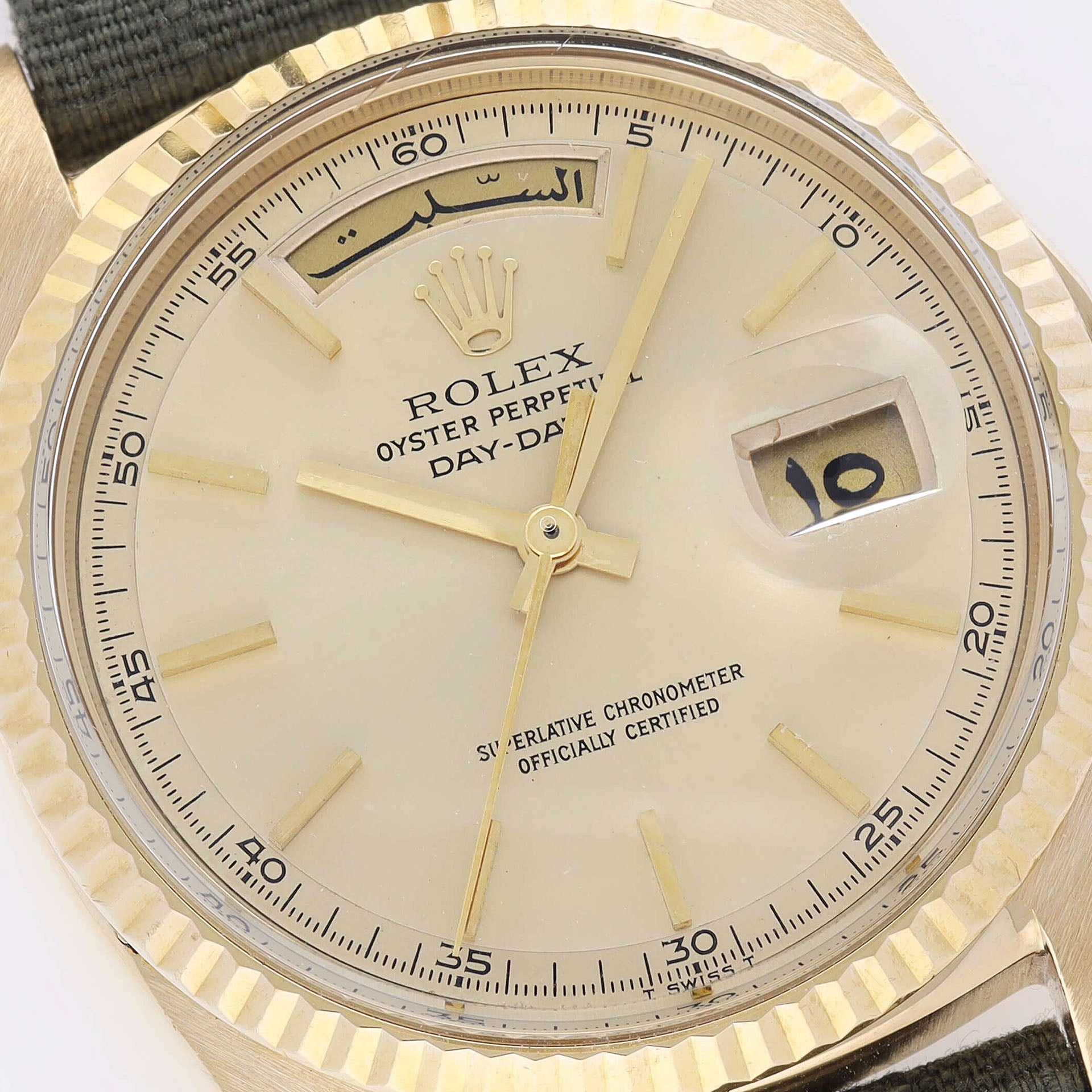 Rolex Day-Date 1803 Yellow Gold Cream Dial Arabic Day and Date