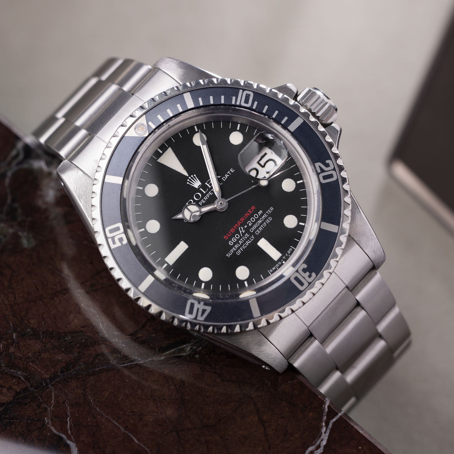 Rolex Submariner Date 1680 Mk4 Red Sub Faded Kissing 40 Inlay 