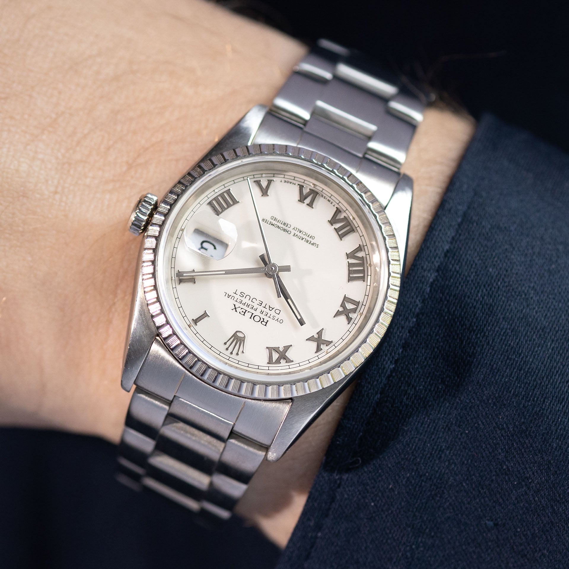 Rolex Datejust 16220 Cream Dial with Roman Hours