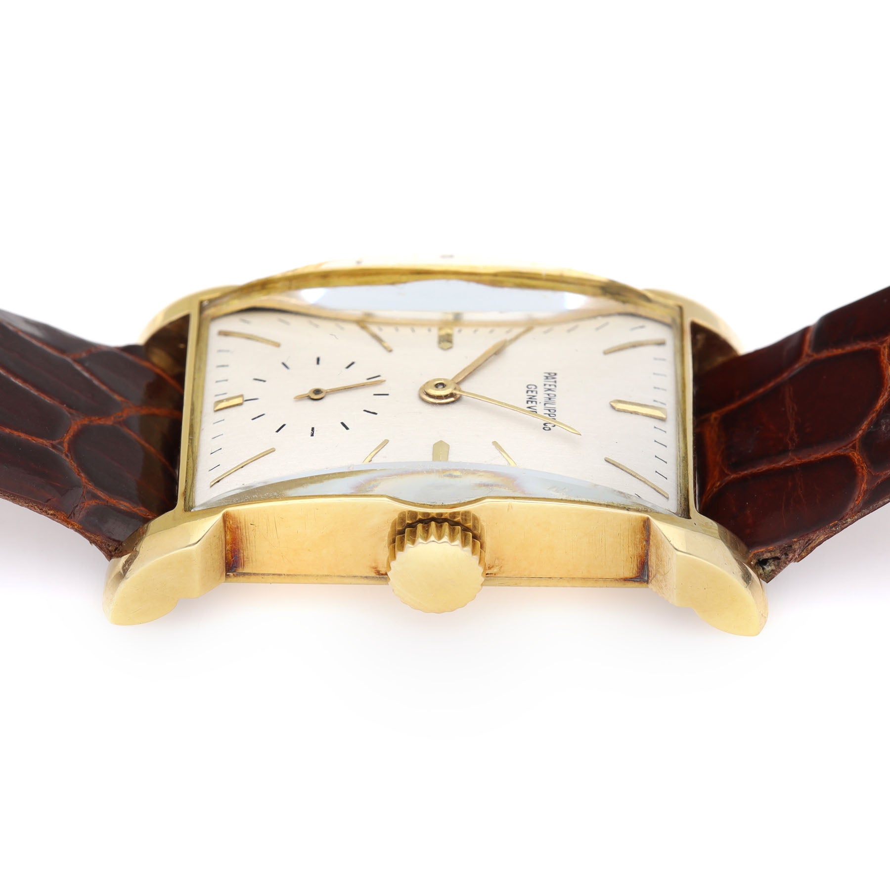 Patek Philippe 18 k gold Rectangular Dresswatch "Bunny Lugs" with Extract From The Archives ref 2403