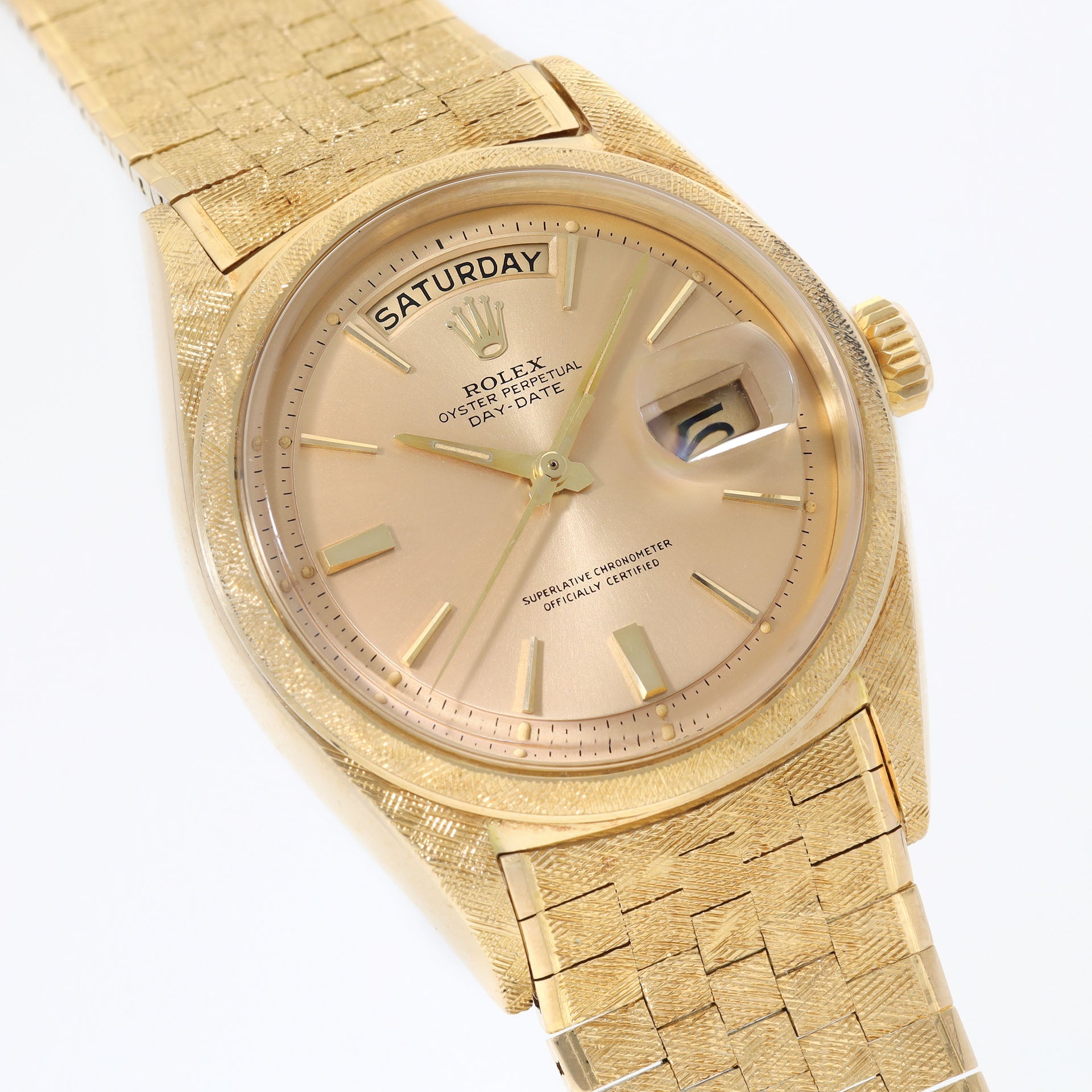  Rolex Day-Date 1806 Yellow Gold Florentine Finish on Brick Bracelet