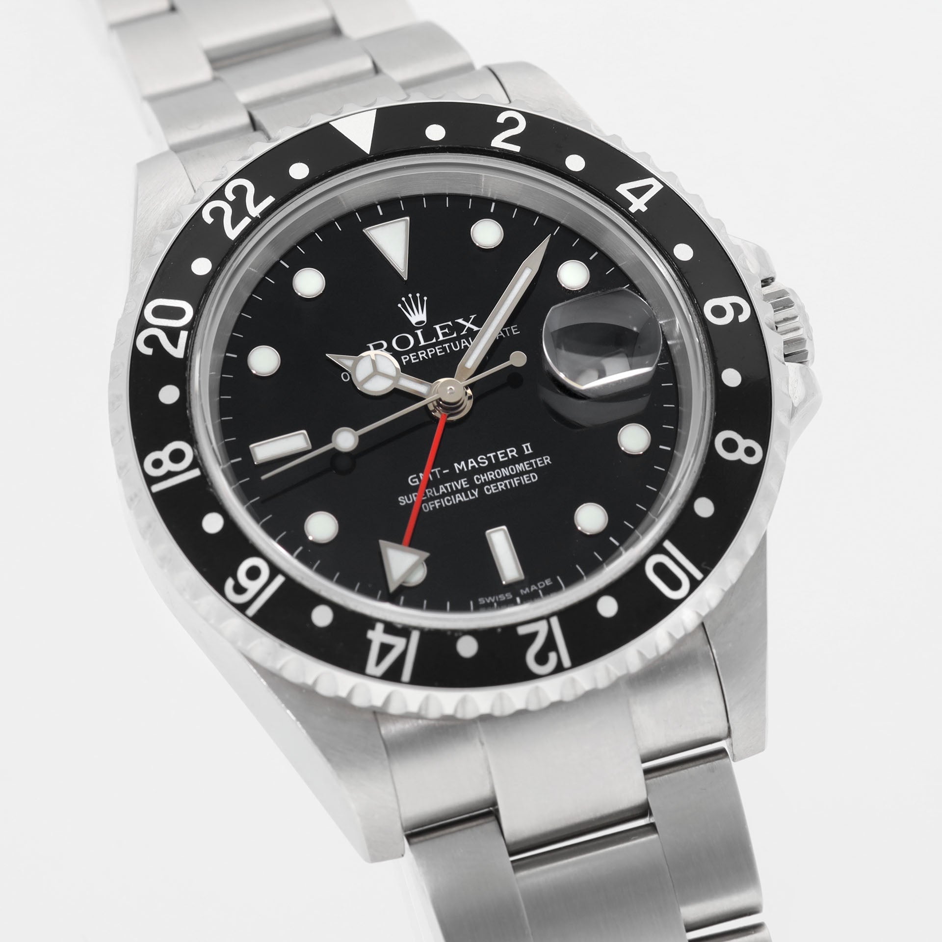 Rolex GMT-Master 2 16710 Rectangular Zifferblatt mit Box und Papieren