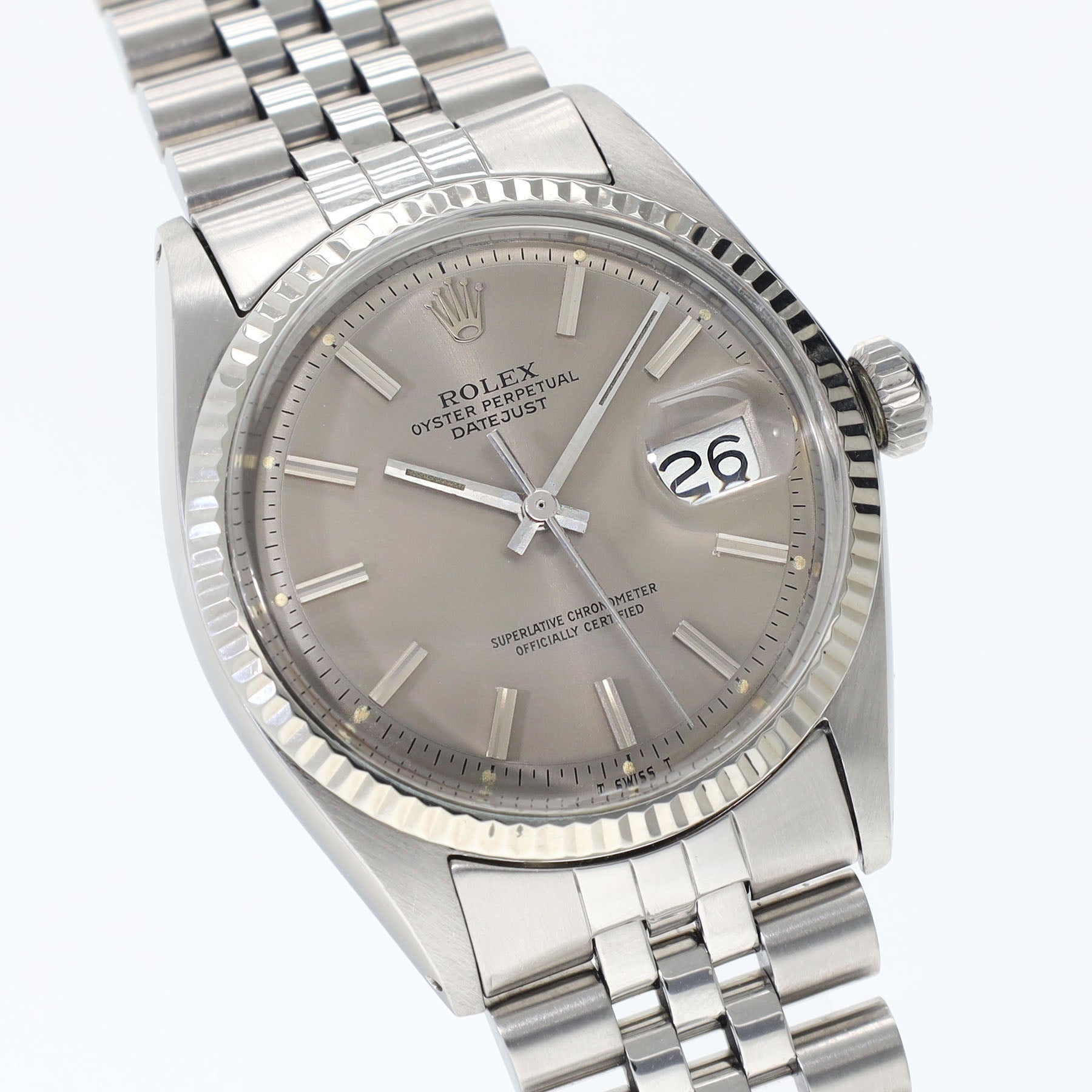 ROLEX DATEJUST 1601 Hellgraues Zifferblatt