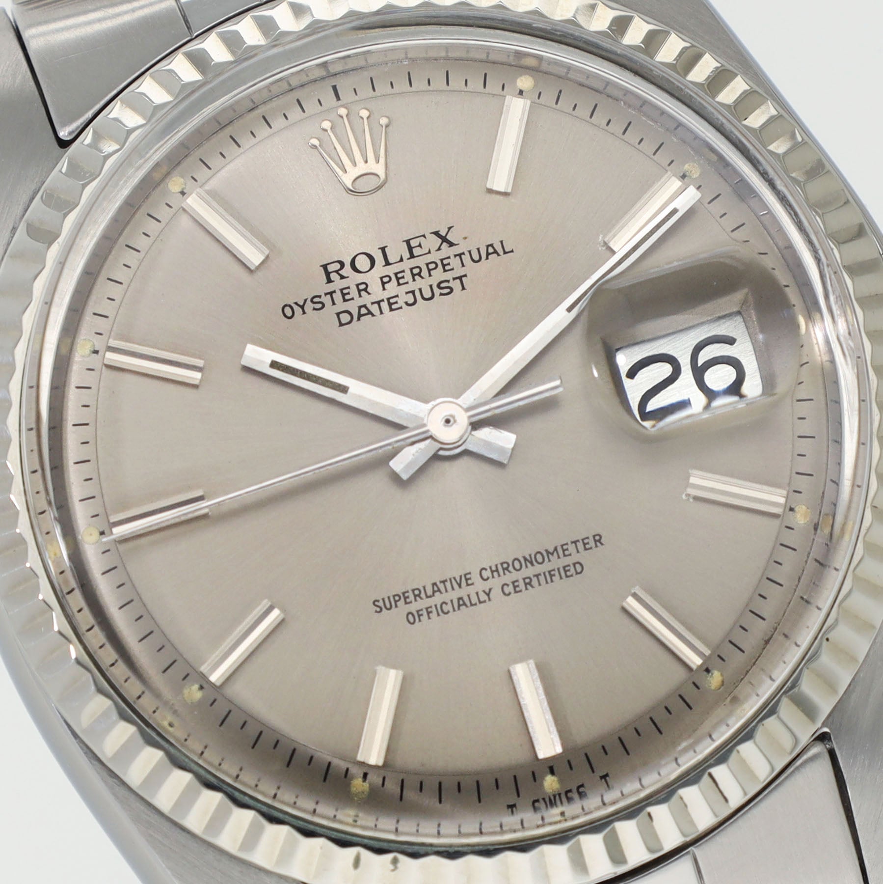 ROLEX DATEJUST 1601 Hellgraues Zifferblatt