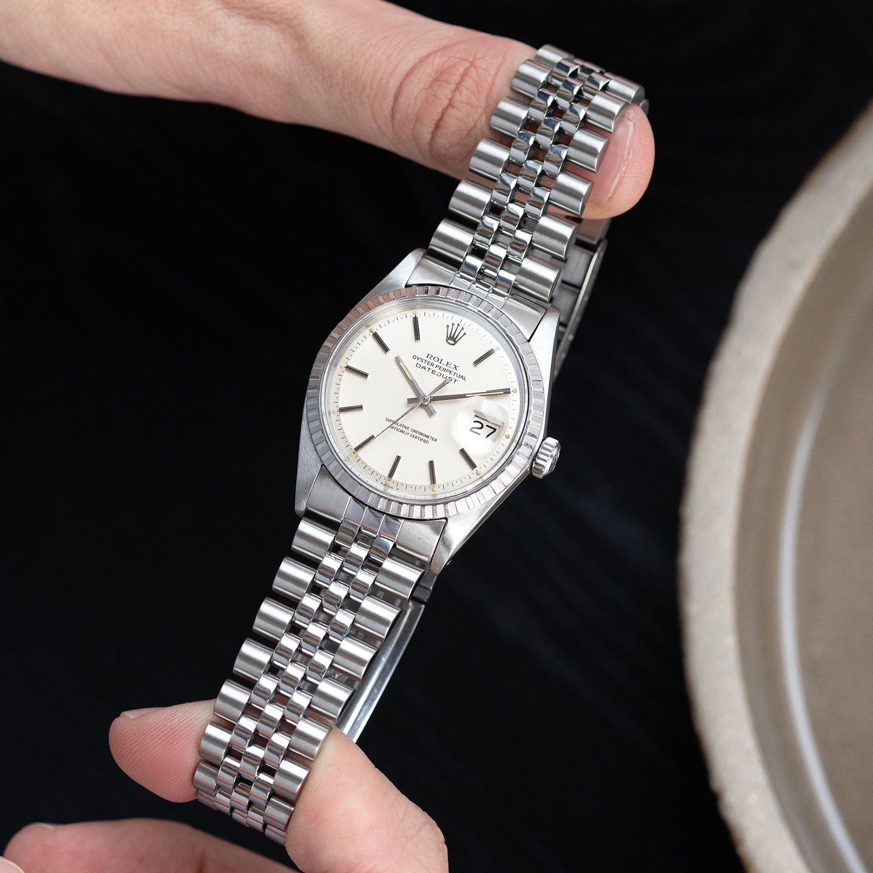 ROLEX DATEJUST 1603 Hellgraues Zifferblatt