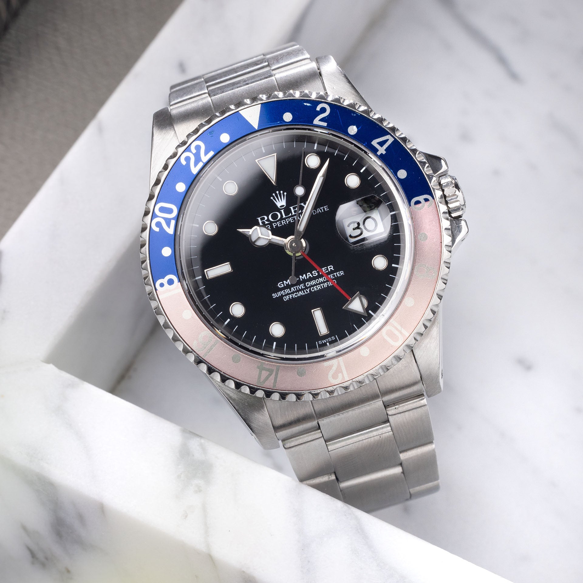 Rolex GMT-Master 16700 Faded Pepsi Bezel Swiss Only Dial