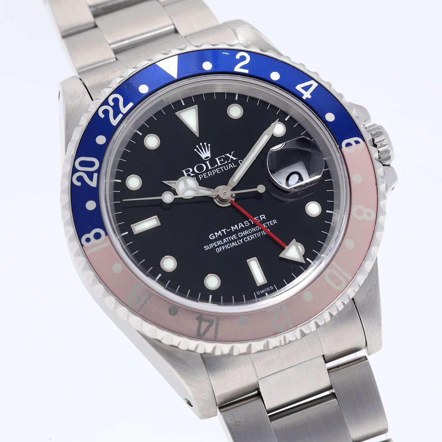 Rolex GMT-Master 16700 Faded Pepsi Bezel Swiss Only Dial