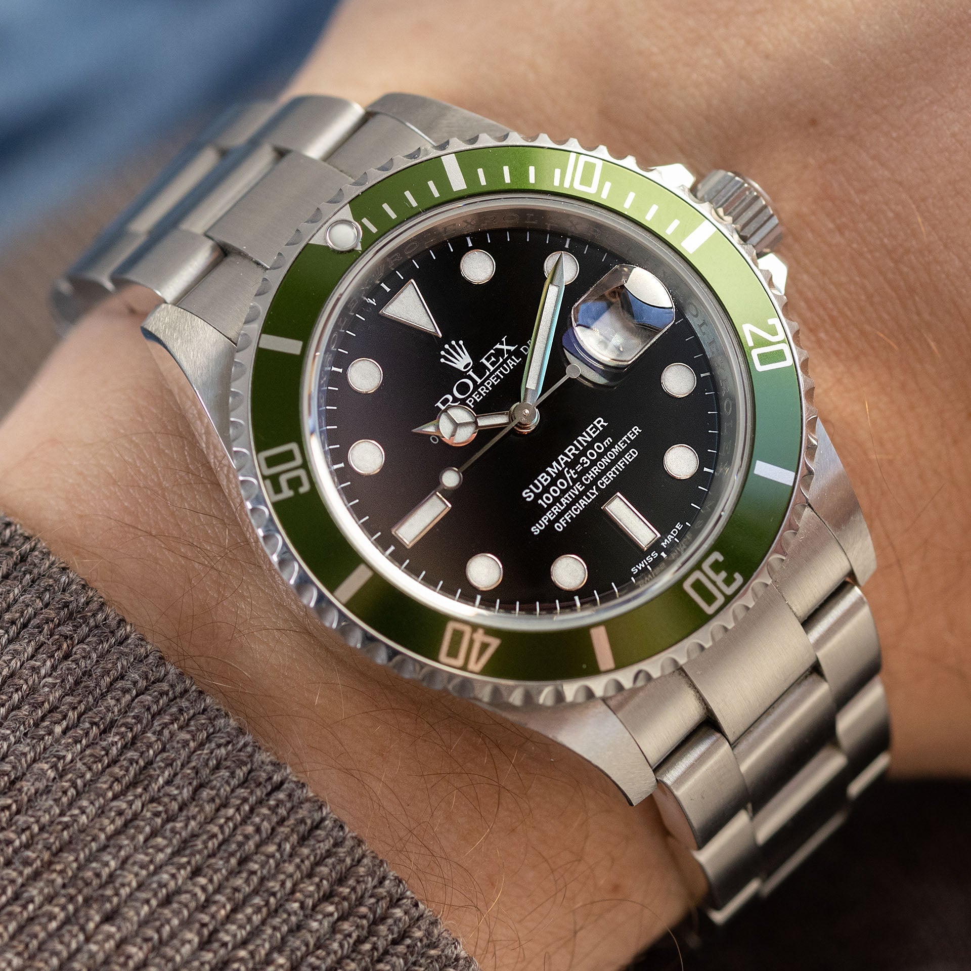 Rolex Submariner Date 16610LV 50th Anniversary Green Bezel with Papers