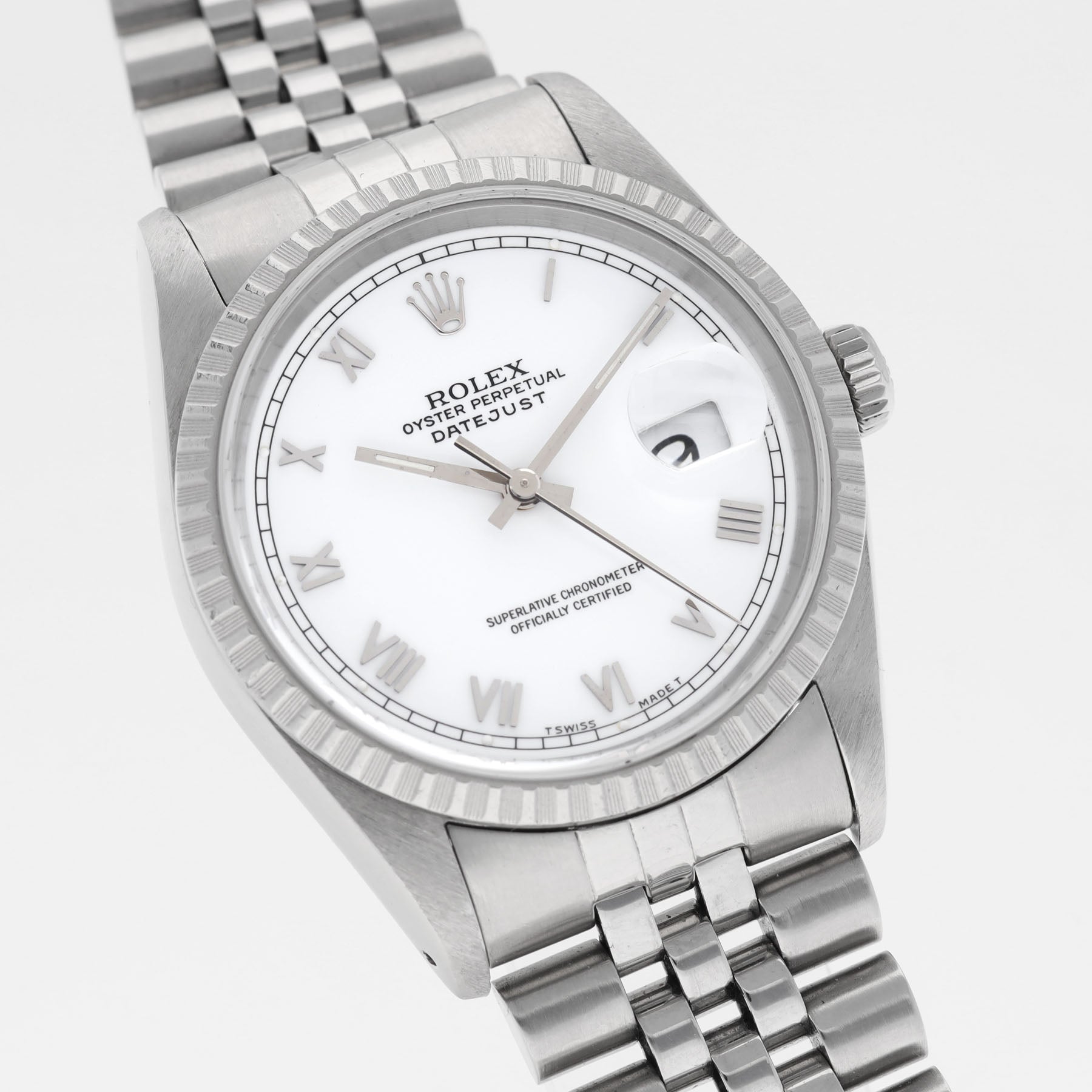 ROLEX DATEJUST 16220 Porzellan Zifferblatt