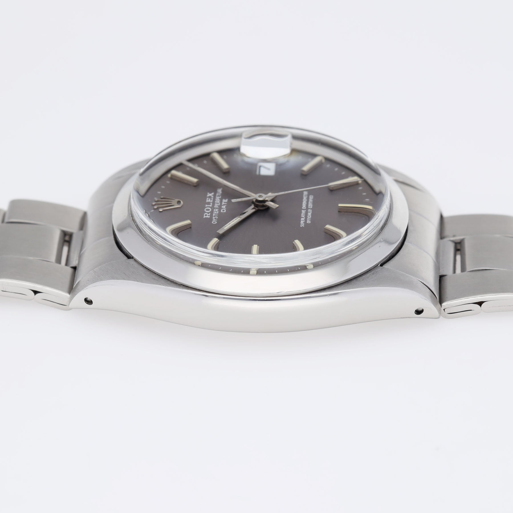 rolex oyster perpetual date 1500 graues Lavendel Zifferblatt