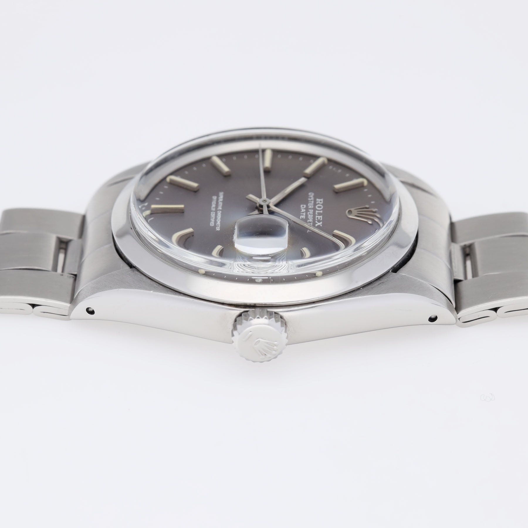 rolex oyster perpetual date 1500 graues Lavendel Zifferblatt