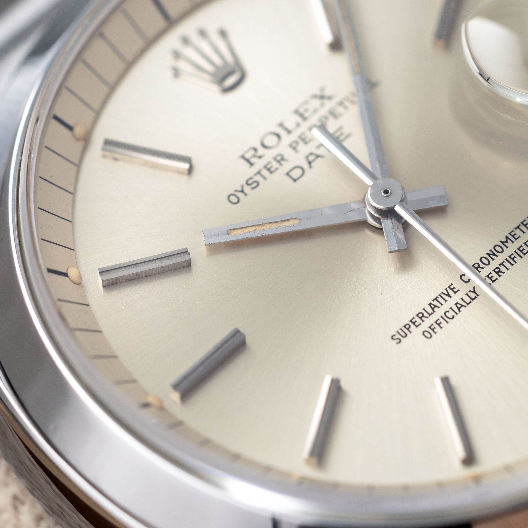 ROLEX OYSTER PERPETUAL DATE Seltene Referenz 1530 Silbernes Zifferblatt DIAL