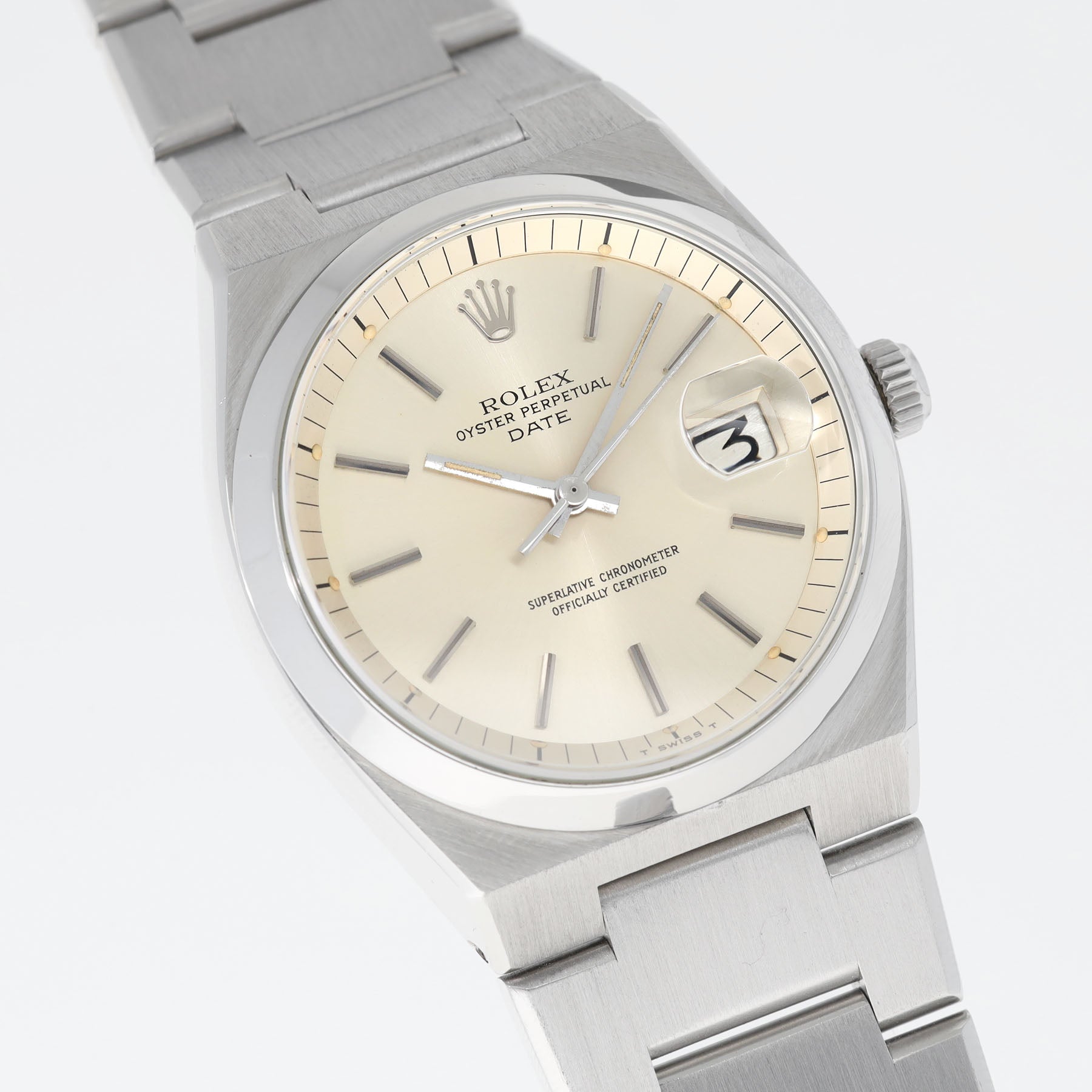 ROLEX OYSTER PERPETUAL DATE Seltene Referenz 1530 Silbernes Zifferblatt DIAL