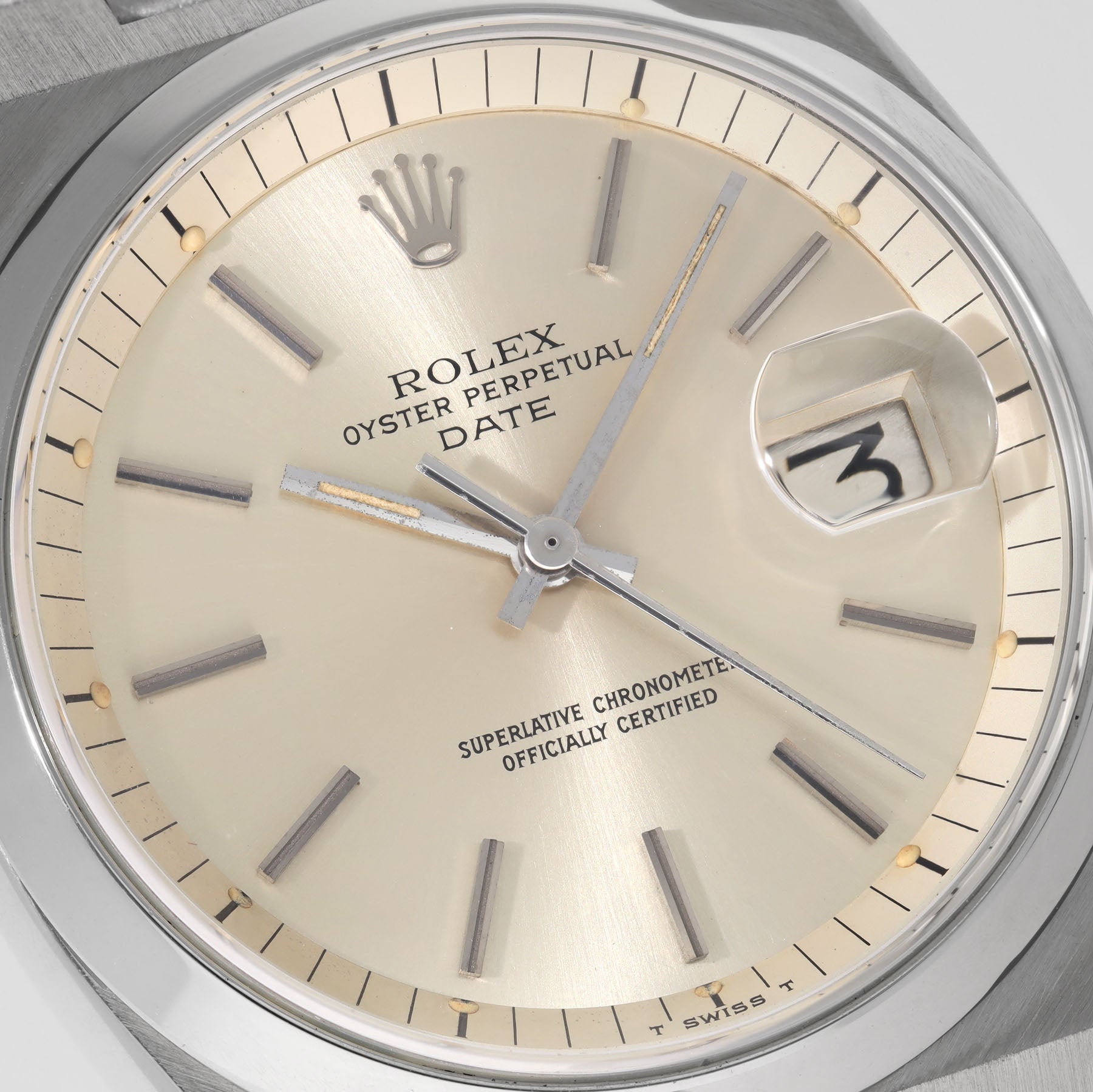 ROLEX OYSTER PERPETUAL DATE Seltene Referenz 1530 Silbernes Zifferblatt DIAL