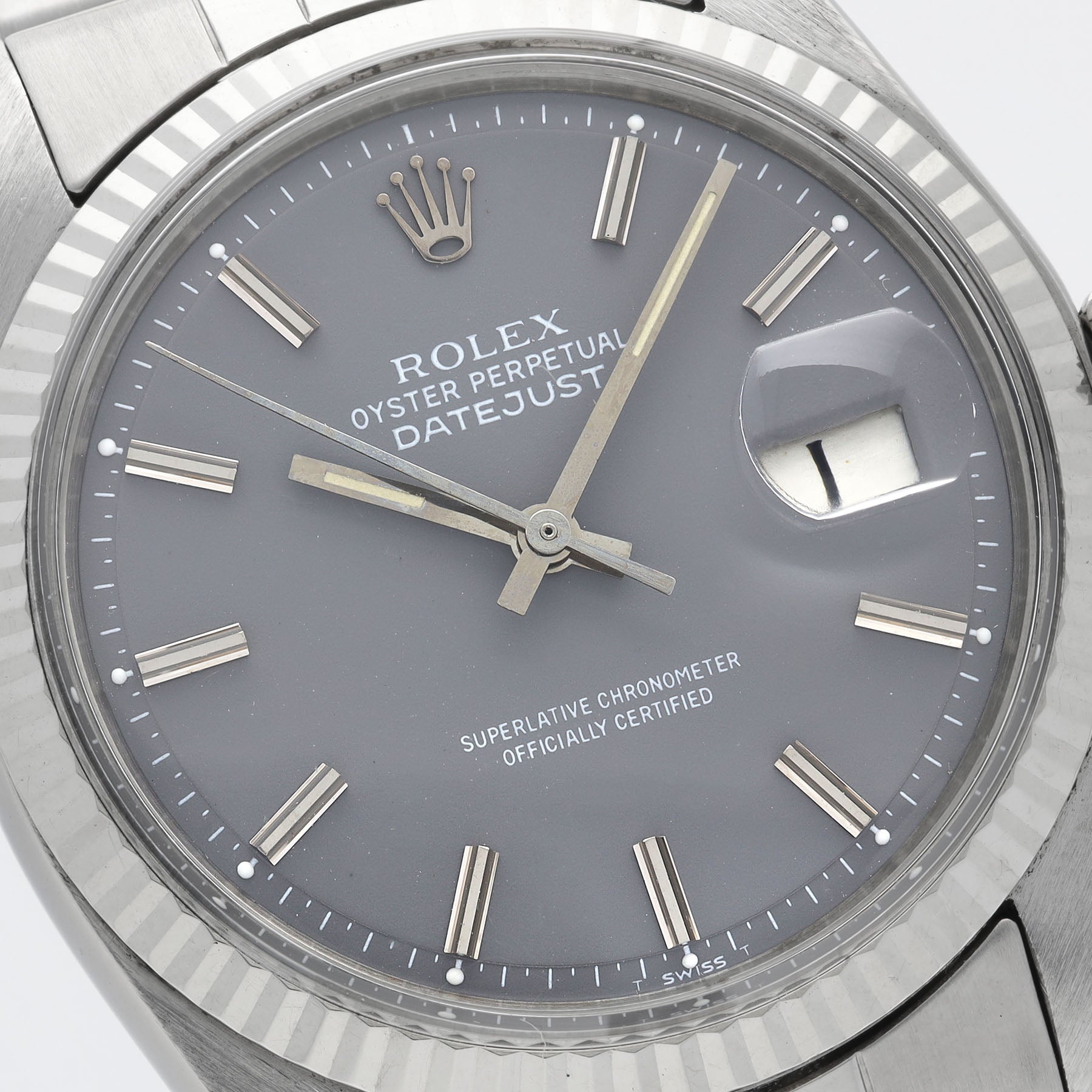 ROLEX DATEJUST 1601 Seltenes SLATE Graues Zifferblatt