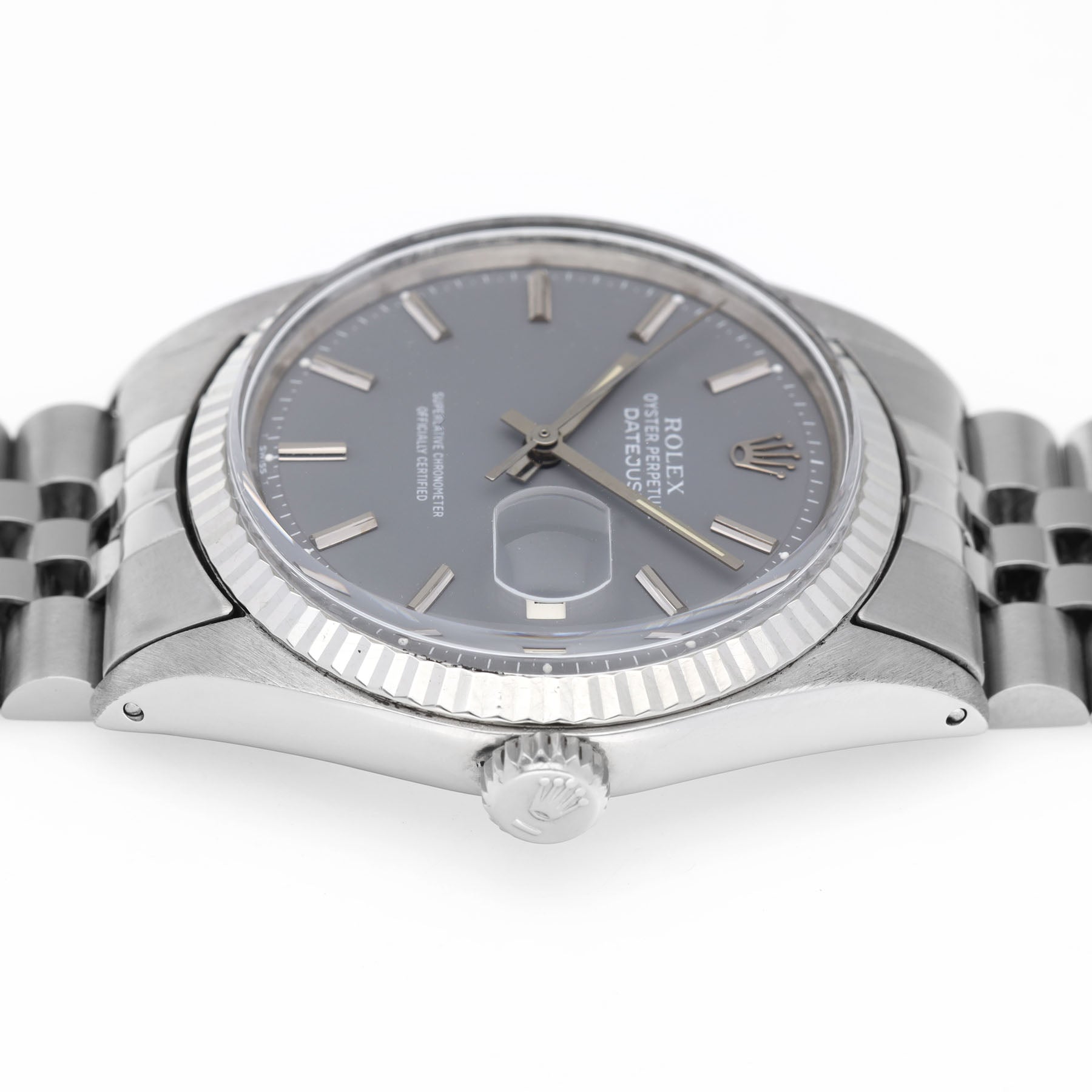 ROLEX DATEJUST 1601 Seltenes SLATE Graues Zifferblatt