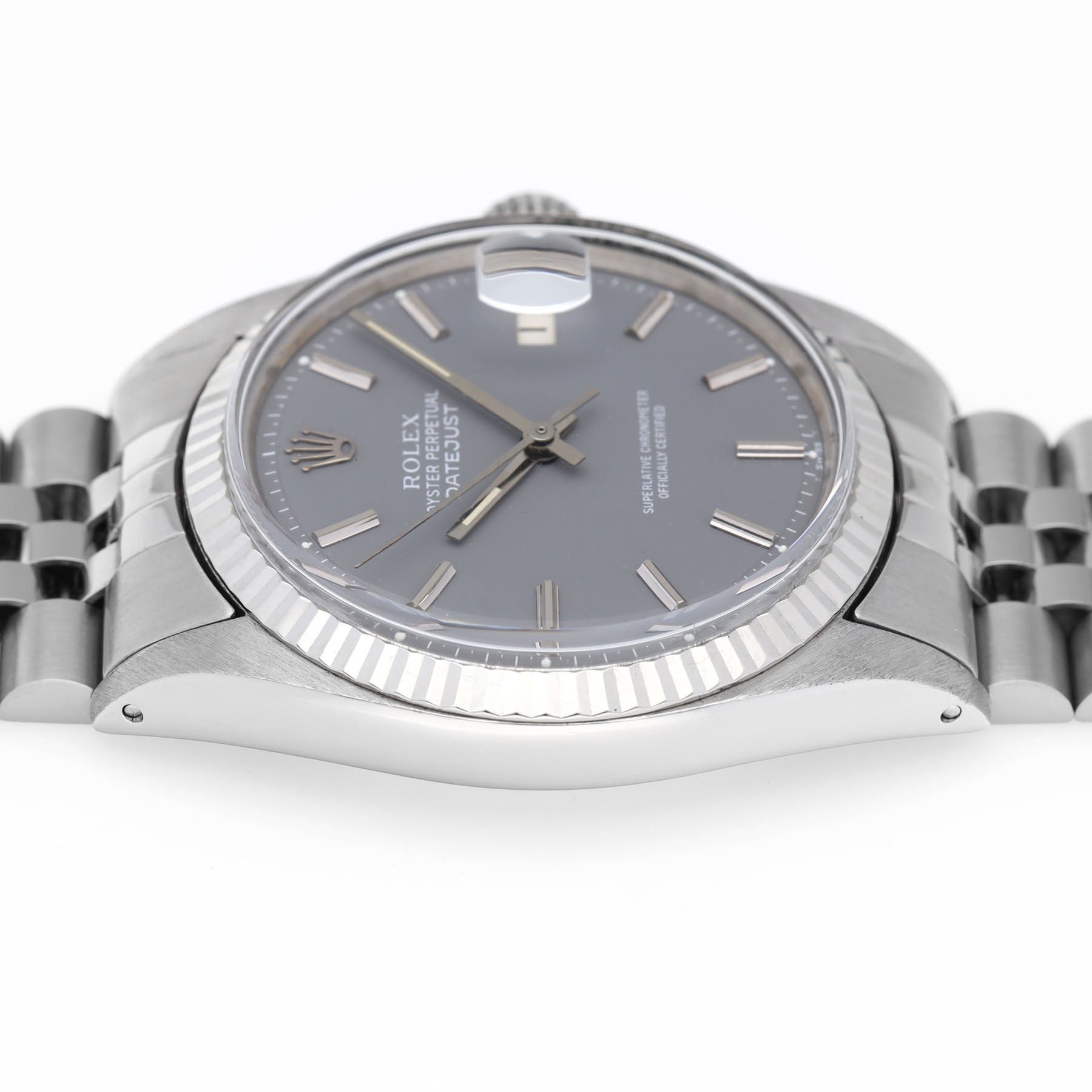 ROLEX DATEJUST 1601 Seltenes SLATE Graues Zifferblatt