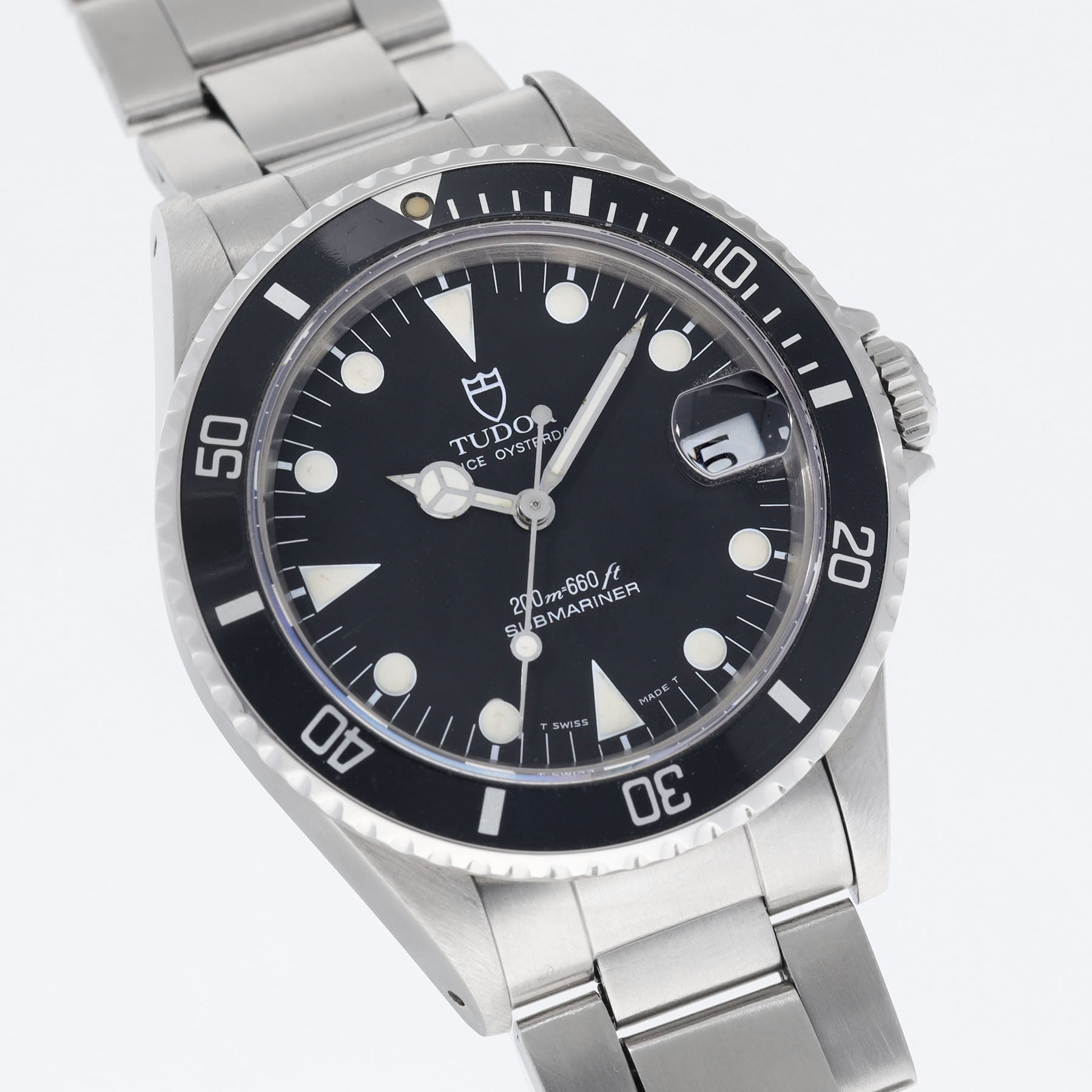 TUDOR SUBMARINER 75090 Medium Schwarzes Zifferblatt