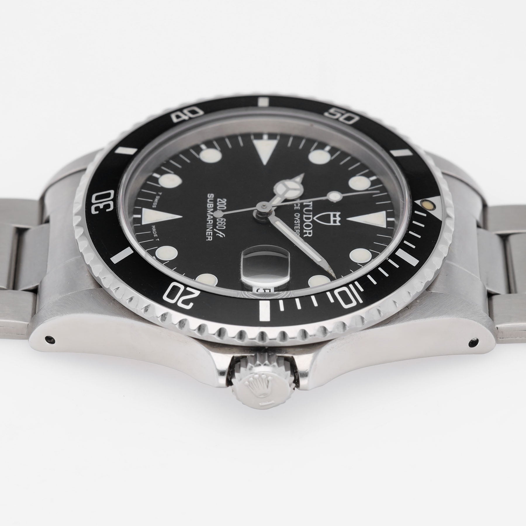 TUDOR SUBMARINER 75090 Medium Schwarzes Zifferblatt