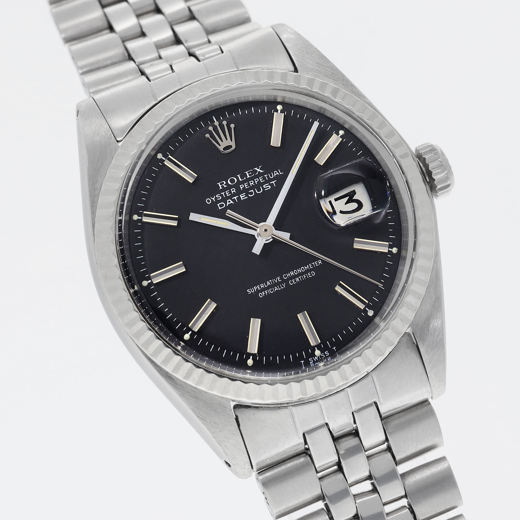 ROLEX DATEJUST 1601 MATT Schwarzes Zifferblatt