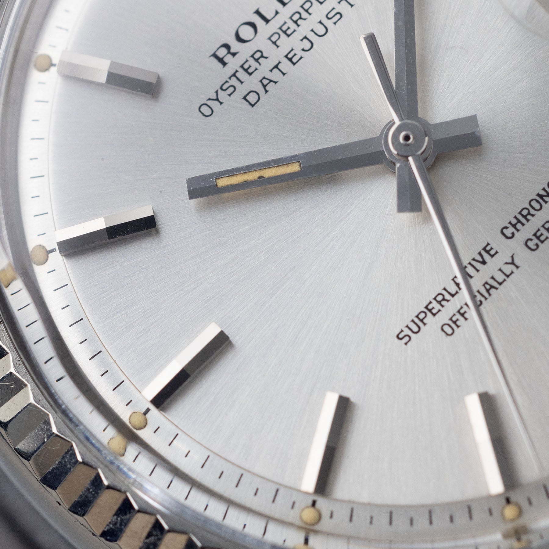 ROLEX DATEJUST 1601 Silbernes SOLEIL Zifferblatt