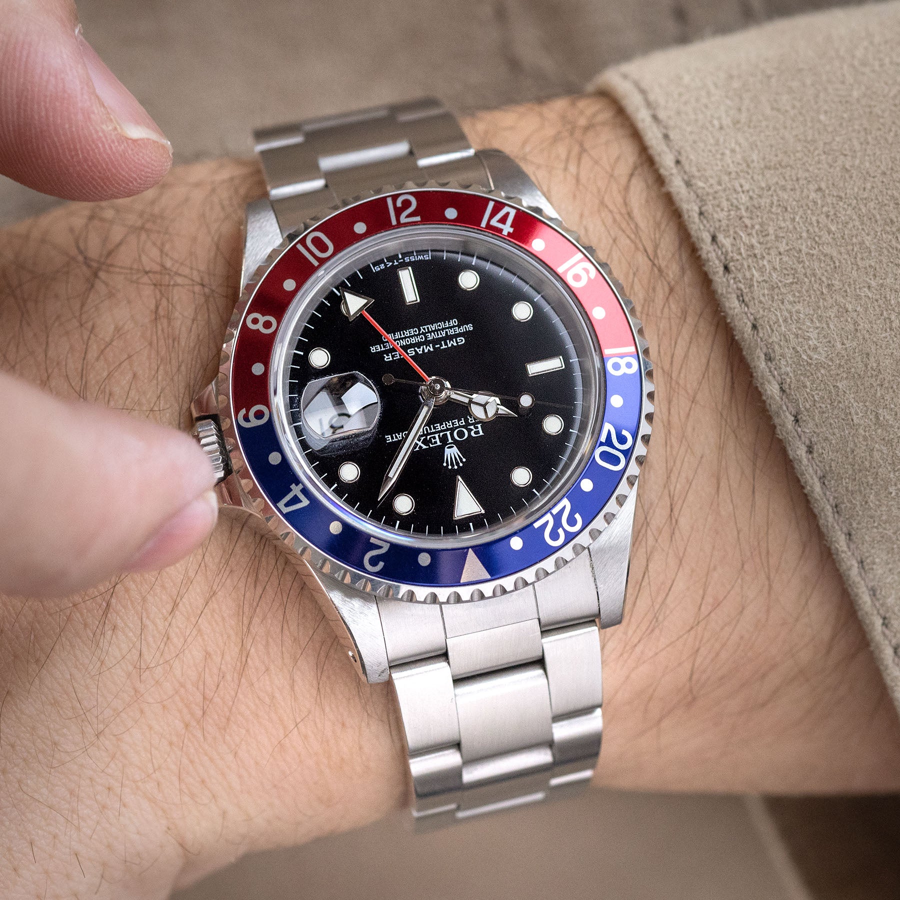 ROLEX GMT-MASTER 16700 TRITIUM Zifferblatt mit Box und Broschüre