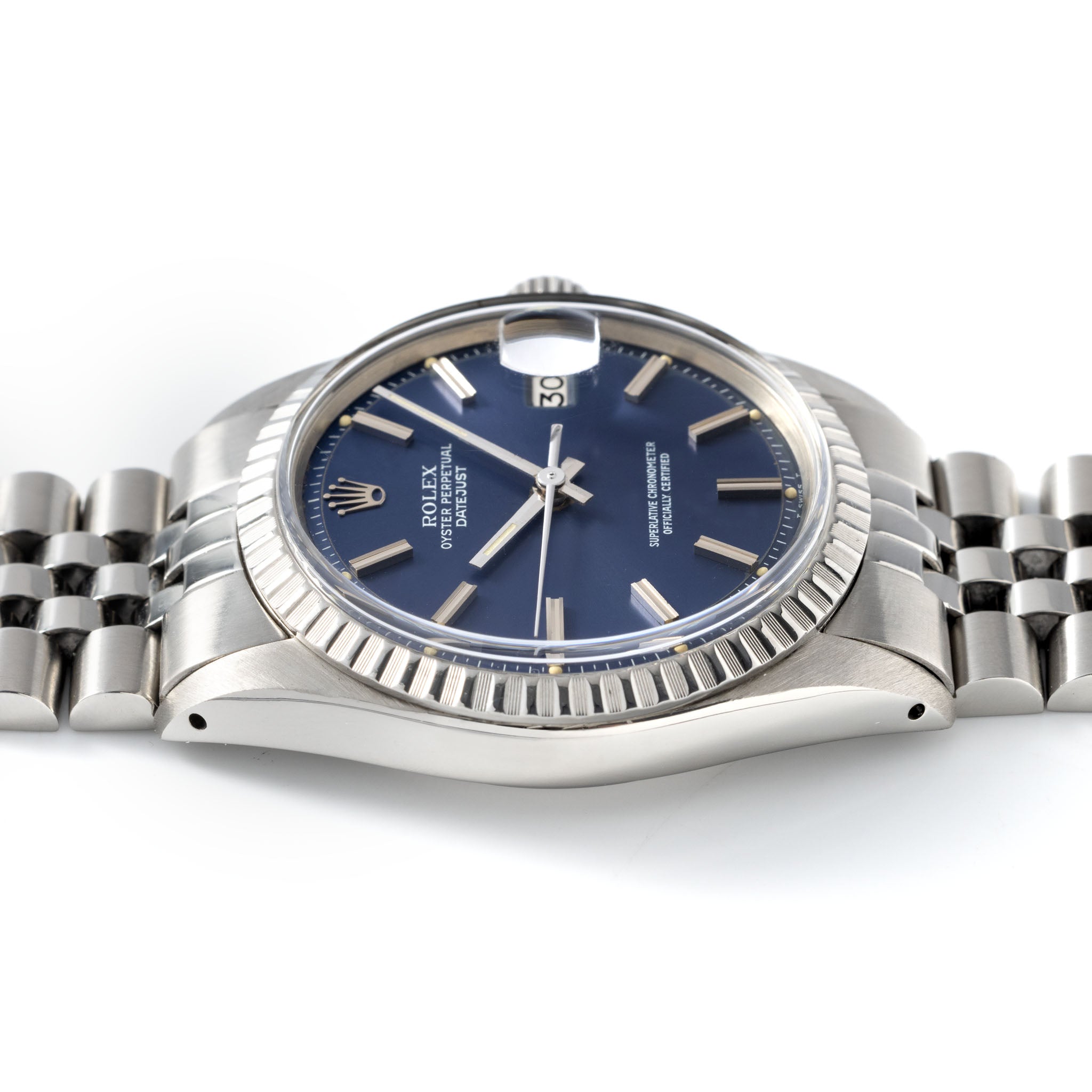 Rolex Datejust 1603 Blaues Zifferblatt Mit Box Und Papieren