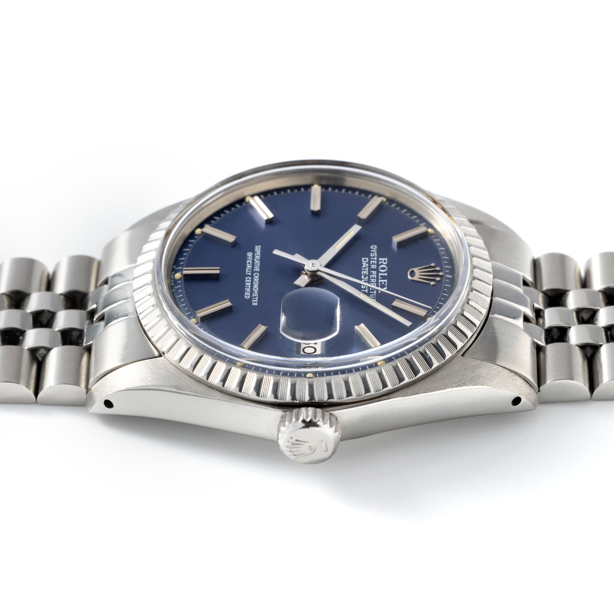 Rolex Datejust 1603 Blaues Zifferblatt Mit Box Und Papieren