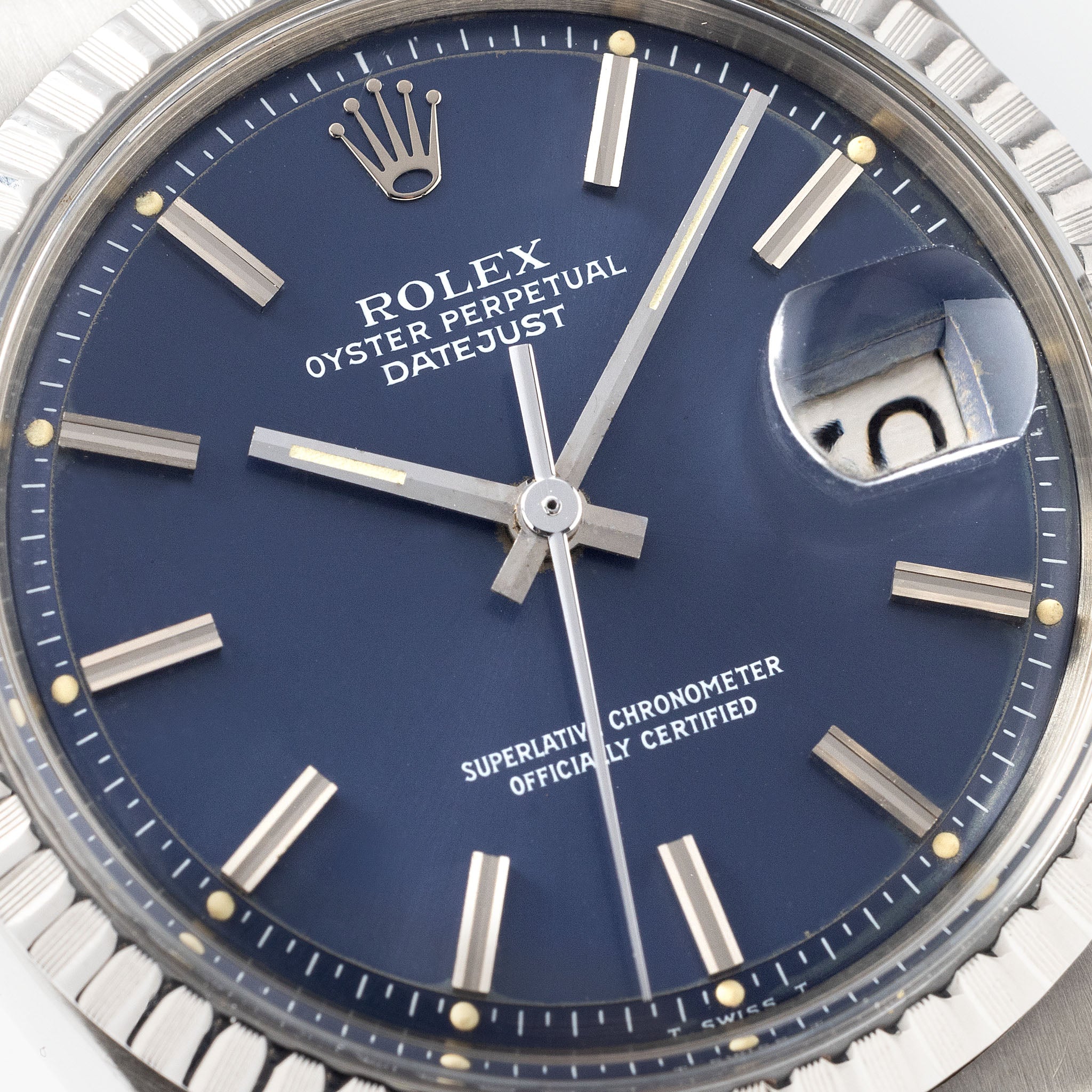 Rolex Datejust 1603 Blaues Zifferblatt Mit Box Und Papieren